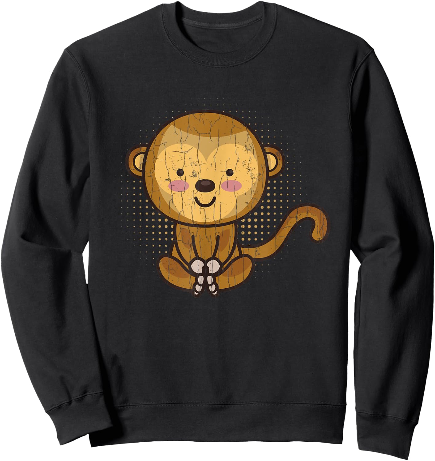 Cute Monkey Funny Monkeys Animal Lover Graphic Sweatshirt - Sweatshirt | Black