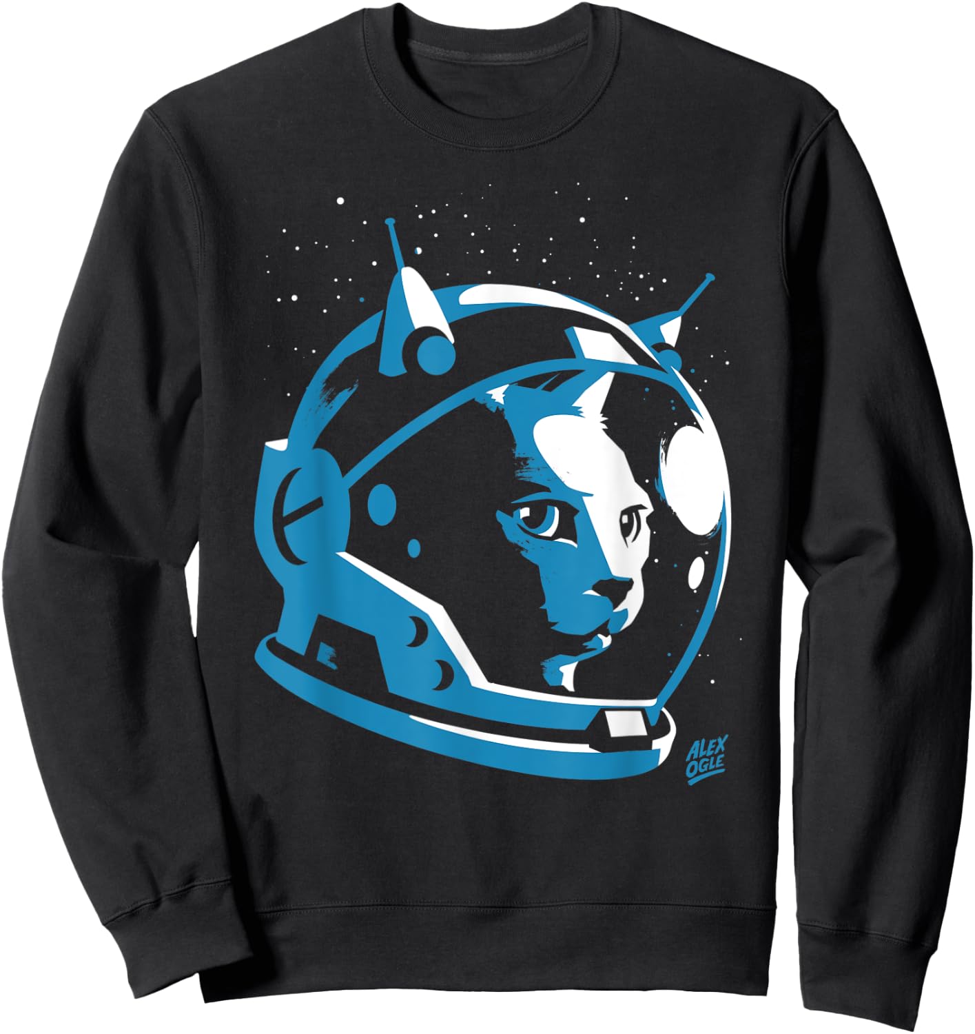 Cat Space Helmet Astronaut Women Kids Sweatshirt - Sweatshirt | Black