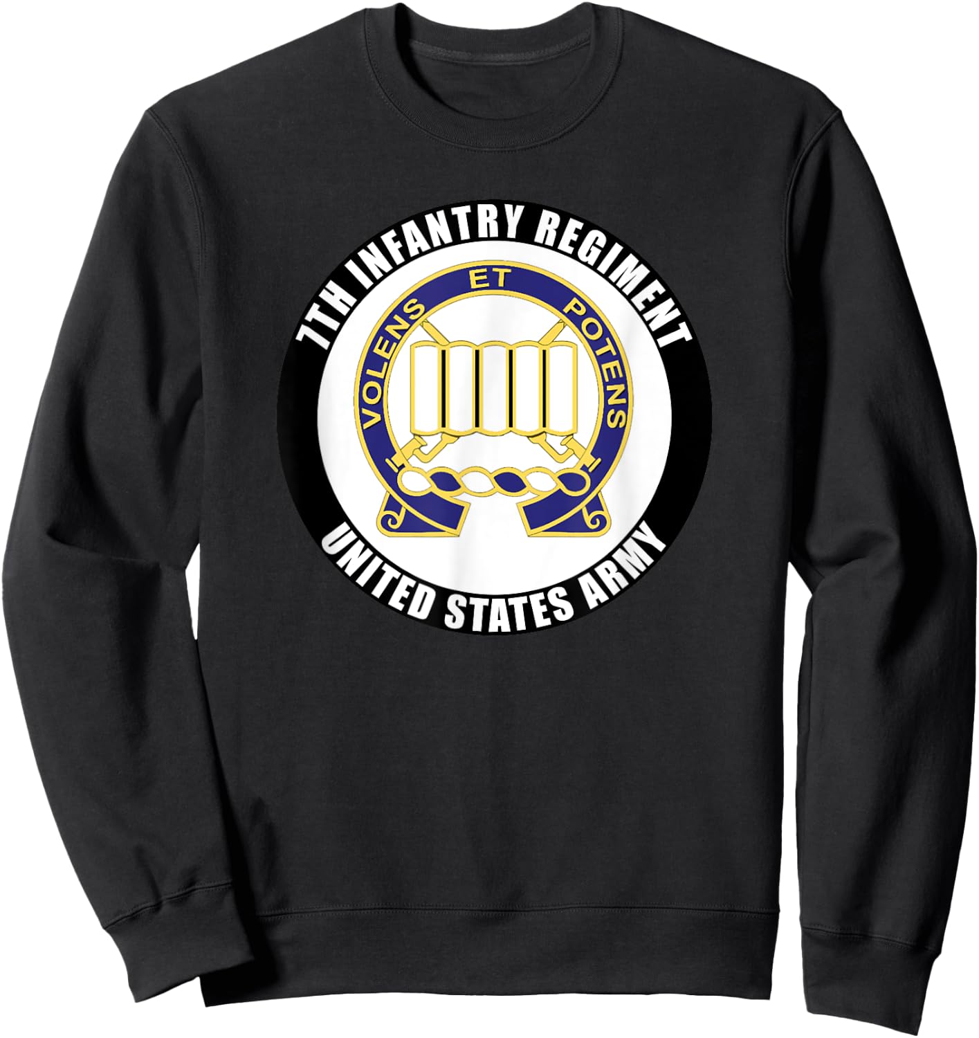 7th Infantry Regiment United States Army Veteran Military Sweatshirt - Sweatshirt | Black