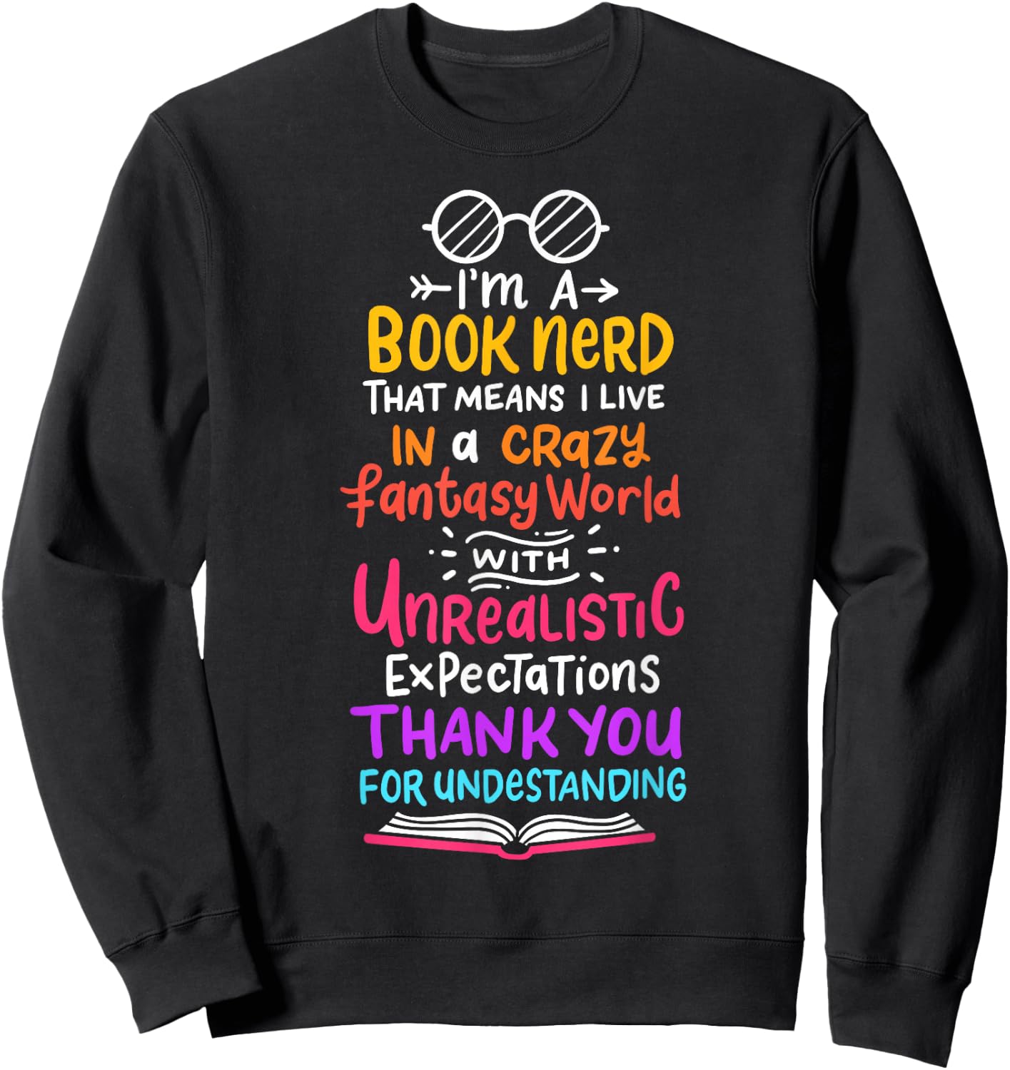 Books Reading English Teacher Student Sweatshirt - Sweatshirt | Black
