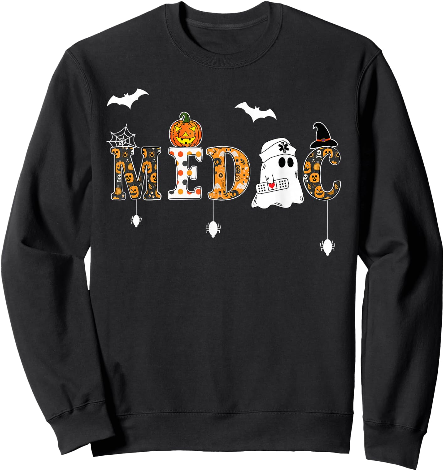 Halloween Paramedic American Flag USA EMS EMT Paramedic Sweatshirt - Sweatshirt | Black