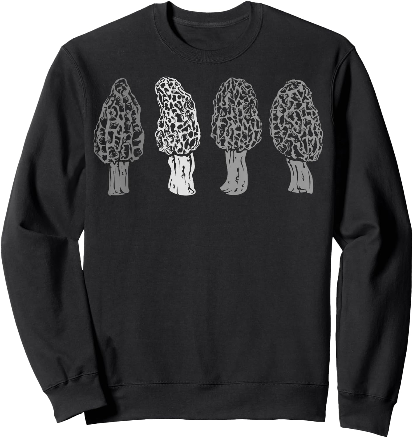 Funny Retro Morel Mushroom Hunting Gift Women Hunter Sweatshirt - Sweatshirt | Black
