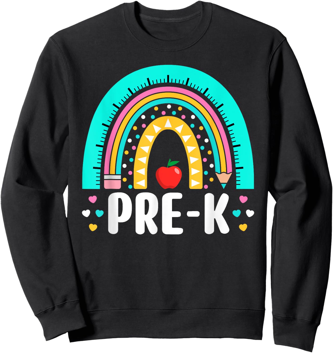 Pre-K Rainbow Teacher Team Pre-K Squad Toddler Girl Boy Sweatshirt - Sweatshirt | Black
