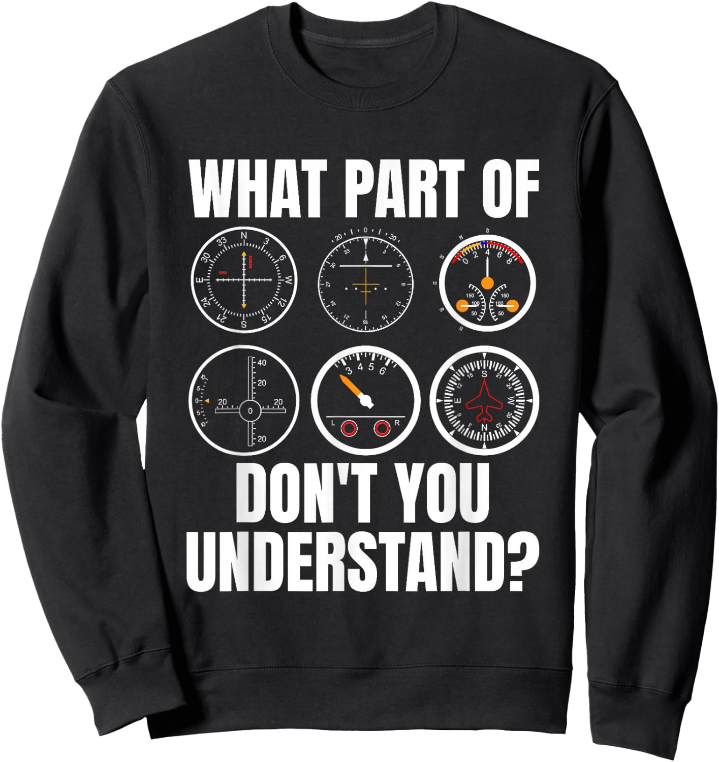 Funny Aviator - Plane Guide Flying Aeroplane Pilot Sweatshirt - Sweatshirt | Black