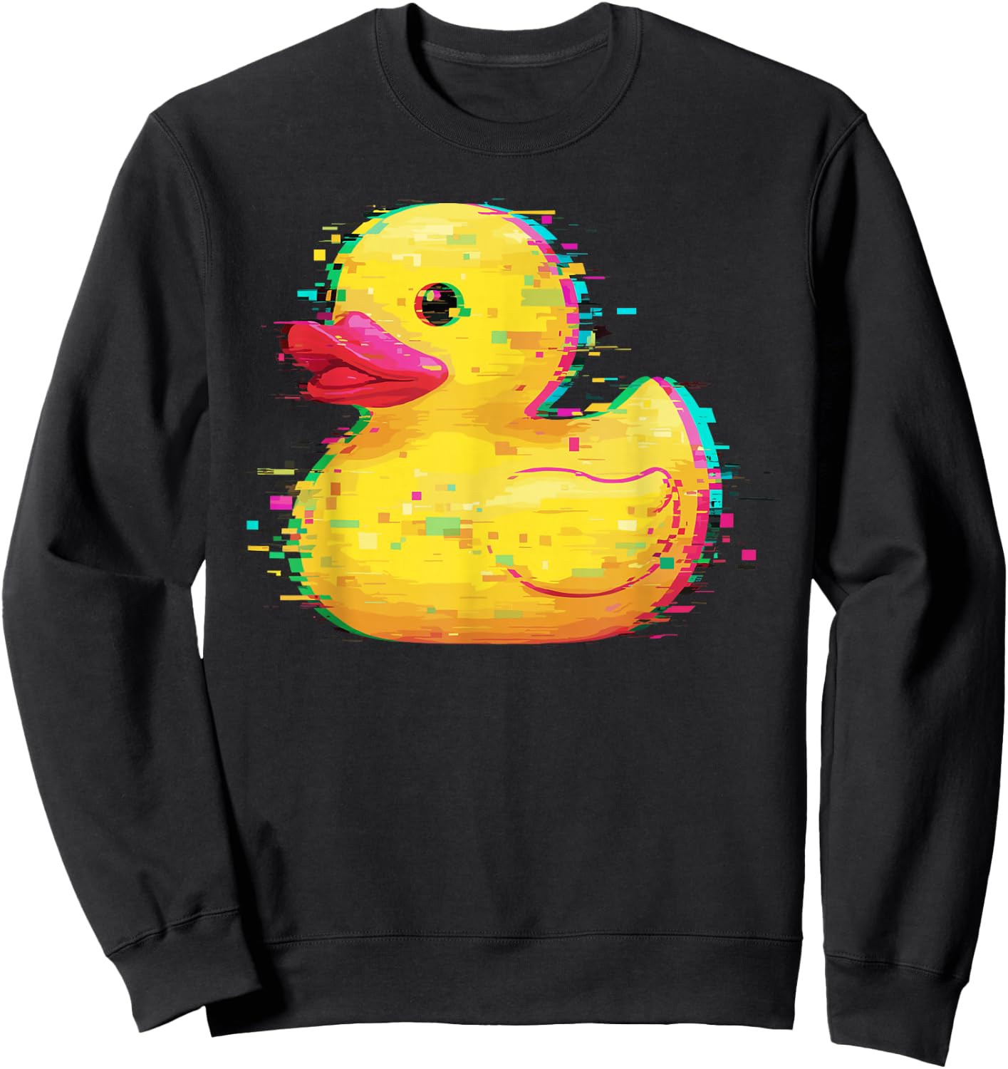 Programmer Glitch Rubber Duck Debugging Coding Sweatshirt - Sweatshirt | Black