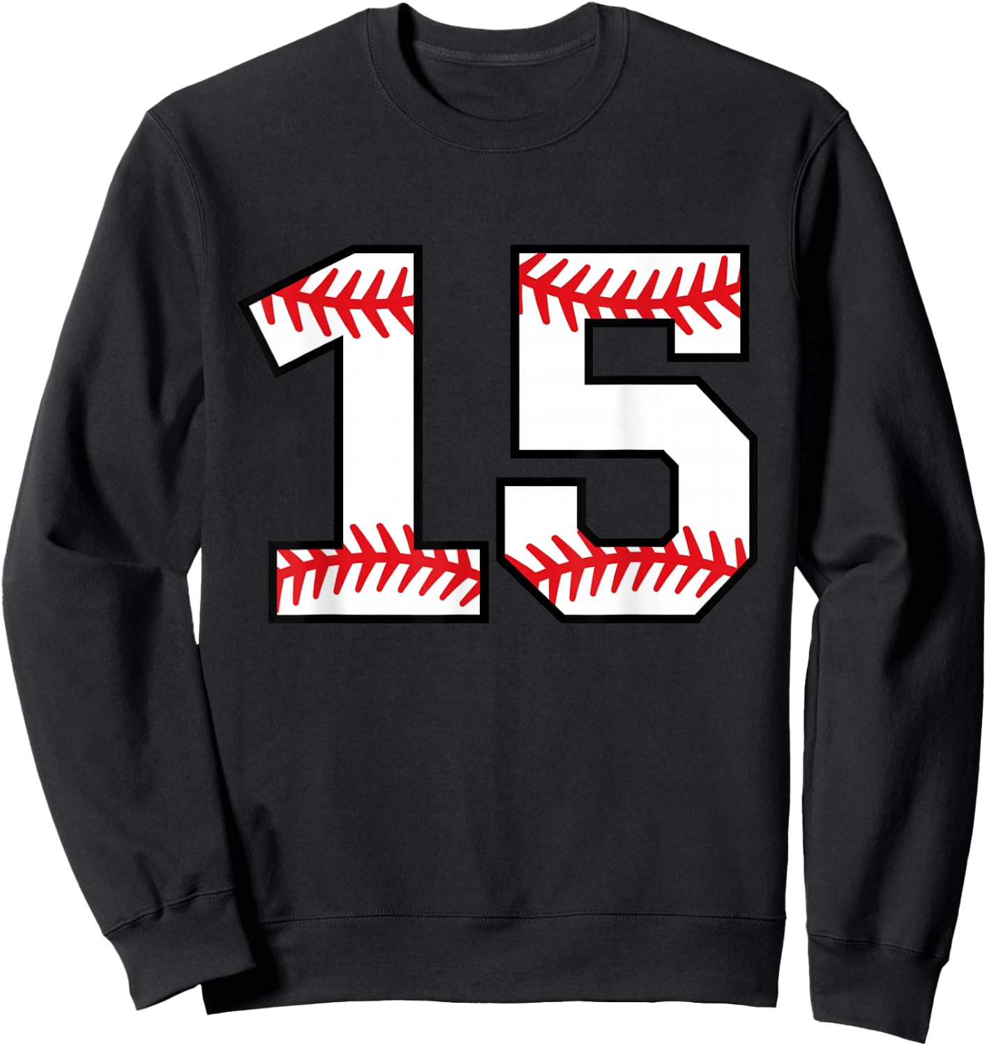 Baseball Number #15 Sweatshirt - Sweatshirt | Black