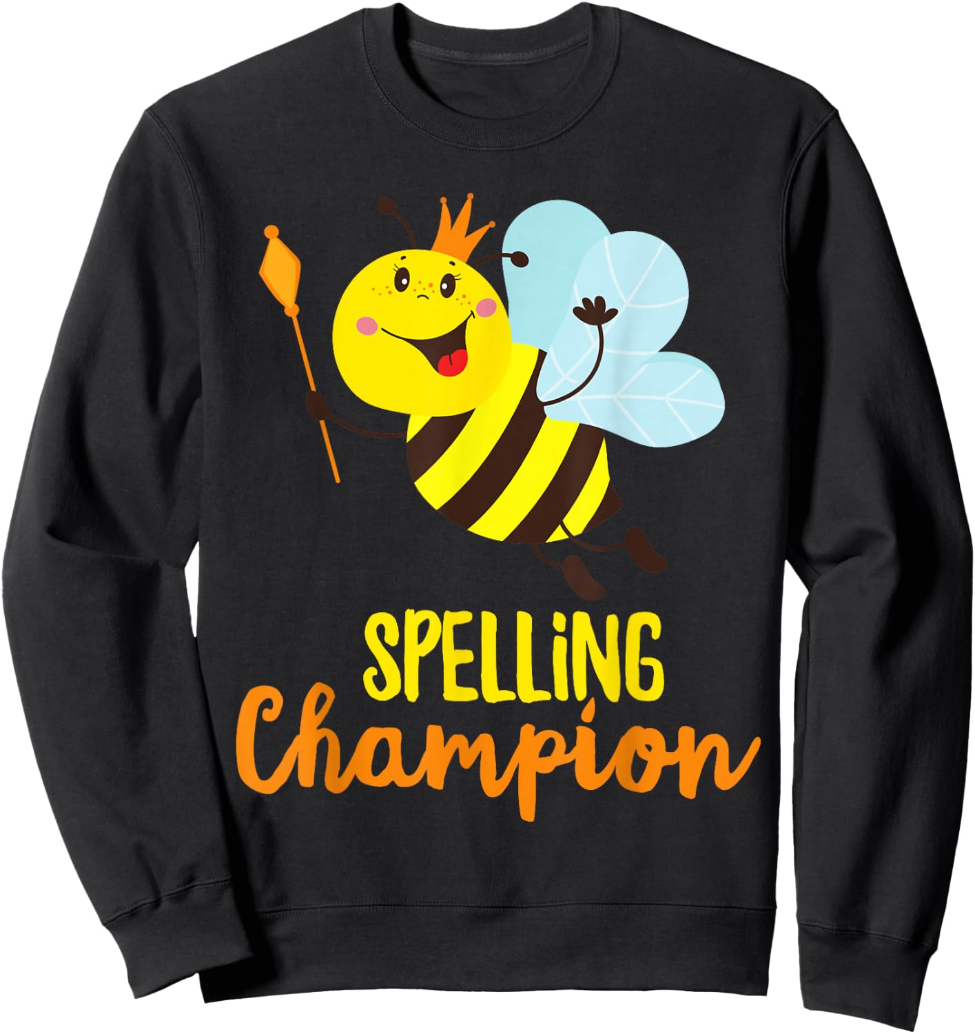 Spelling Champion Cute Bee Winner of Spelling Contest Sweatshirt - Sweatshirt | Black