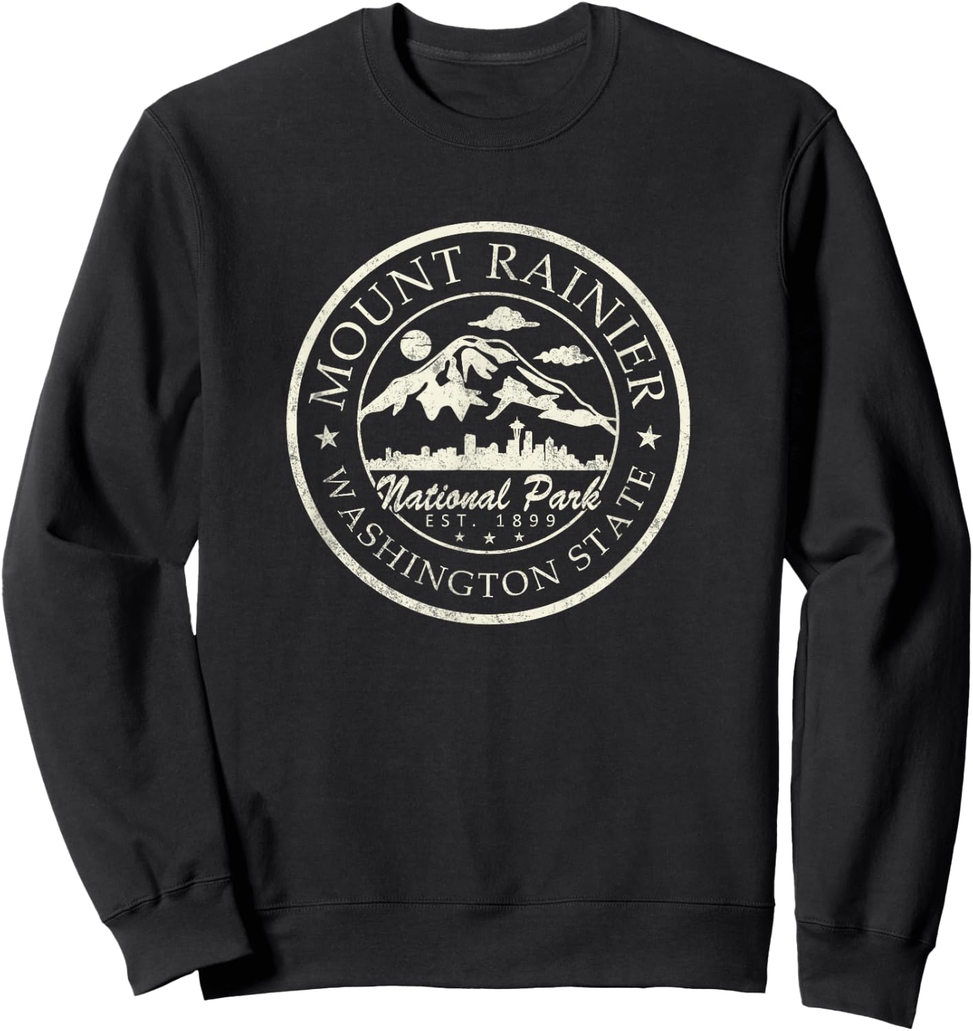 Vintage National Park Mt Rainier Retro shirt Sweatshirt - Sweatshirt | Black