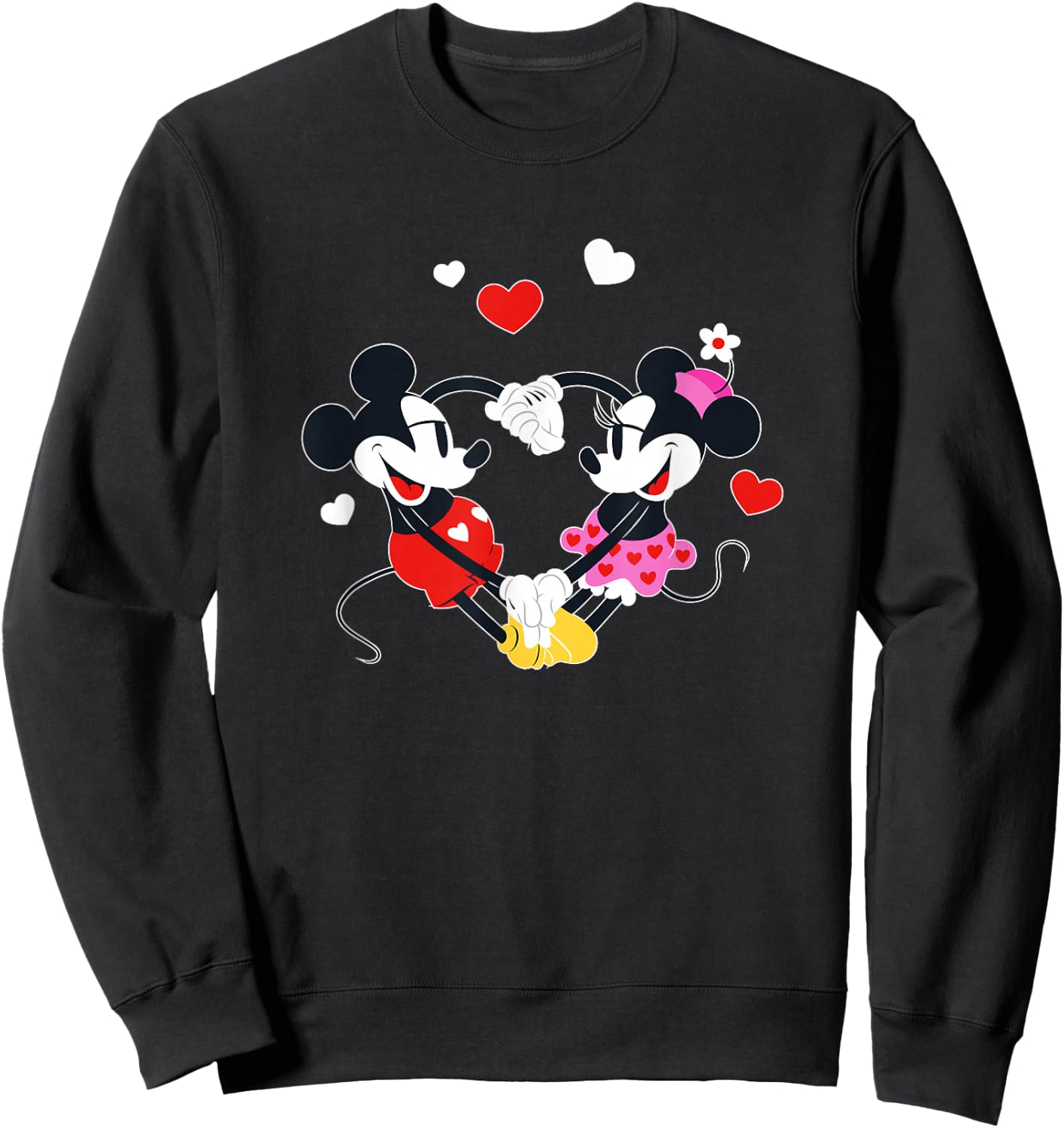 Disney Mickey and Minnie Hearts Valentine’s Day Sweatshirt - Sweatshirt | Black