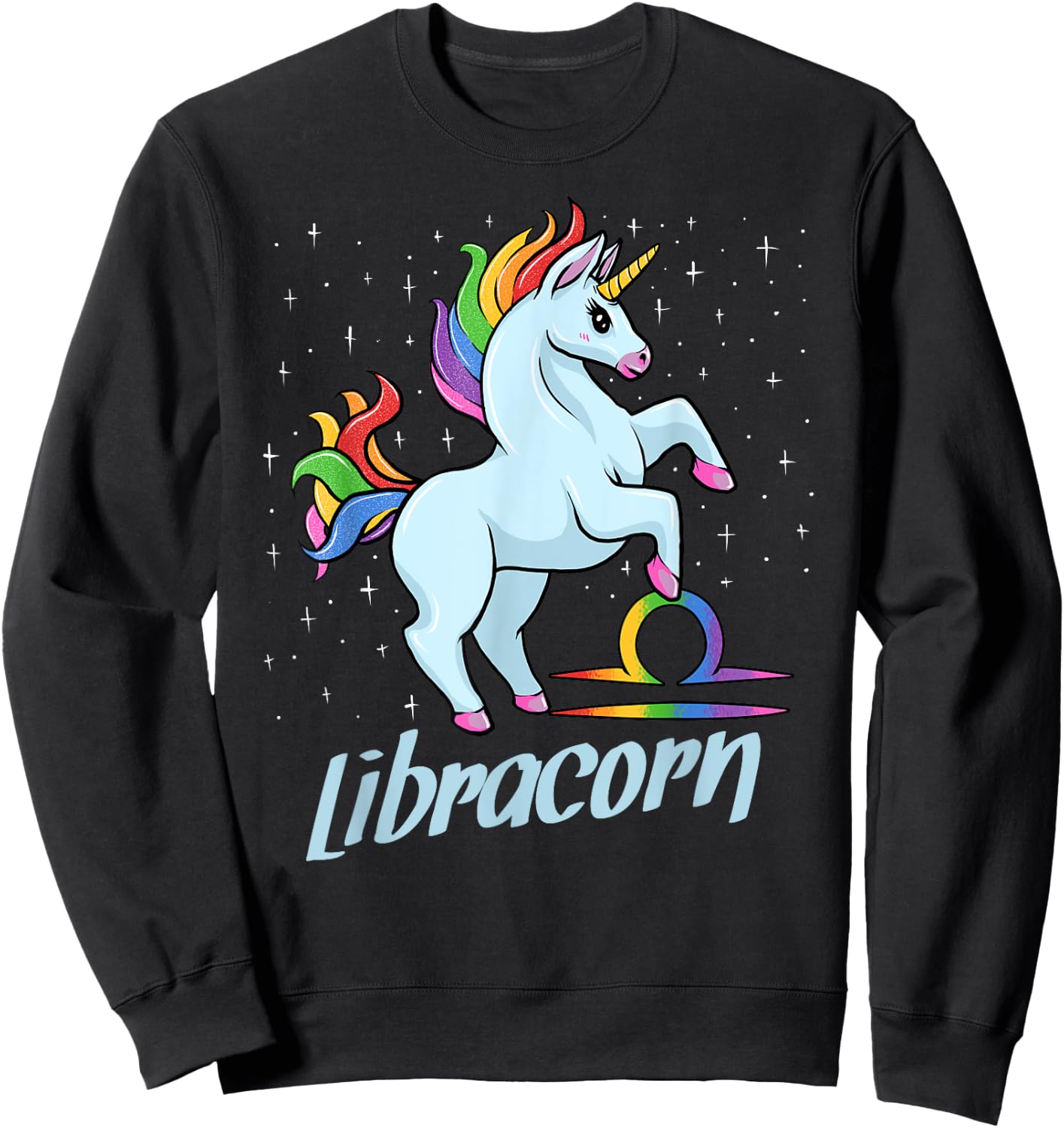 Libracorn The Libra Unicorn Zodiac Sign Sweatshirt - Sweatshirt | Black