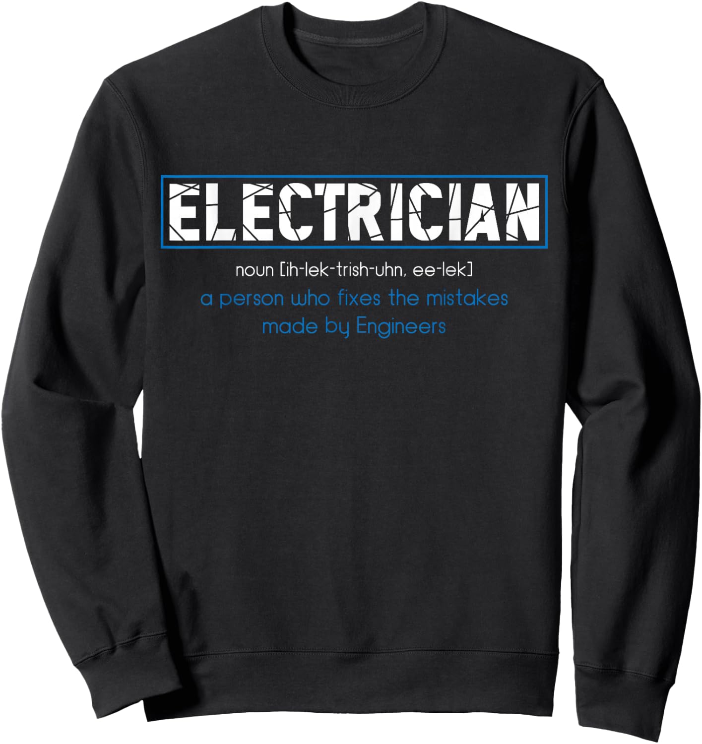 Funny Electrician Apparel & Gifts Electrician Definition - Men's Black Small Classic Fit Short Sleeve Sweatshirt - Sweatshirt | Black