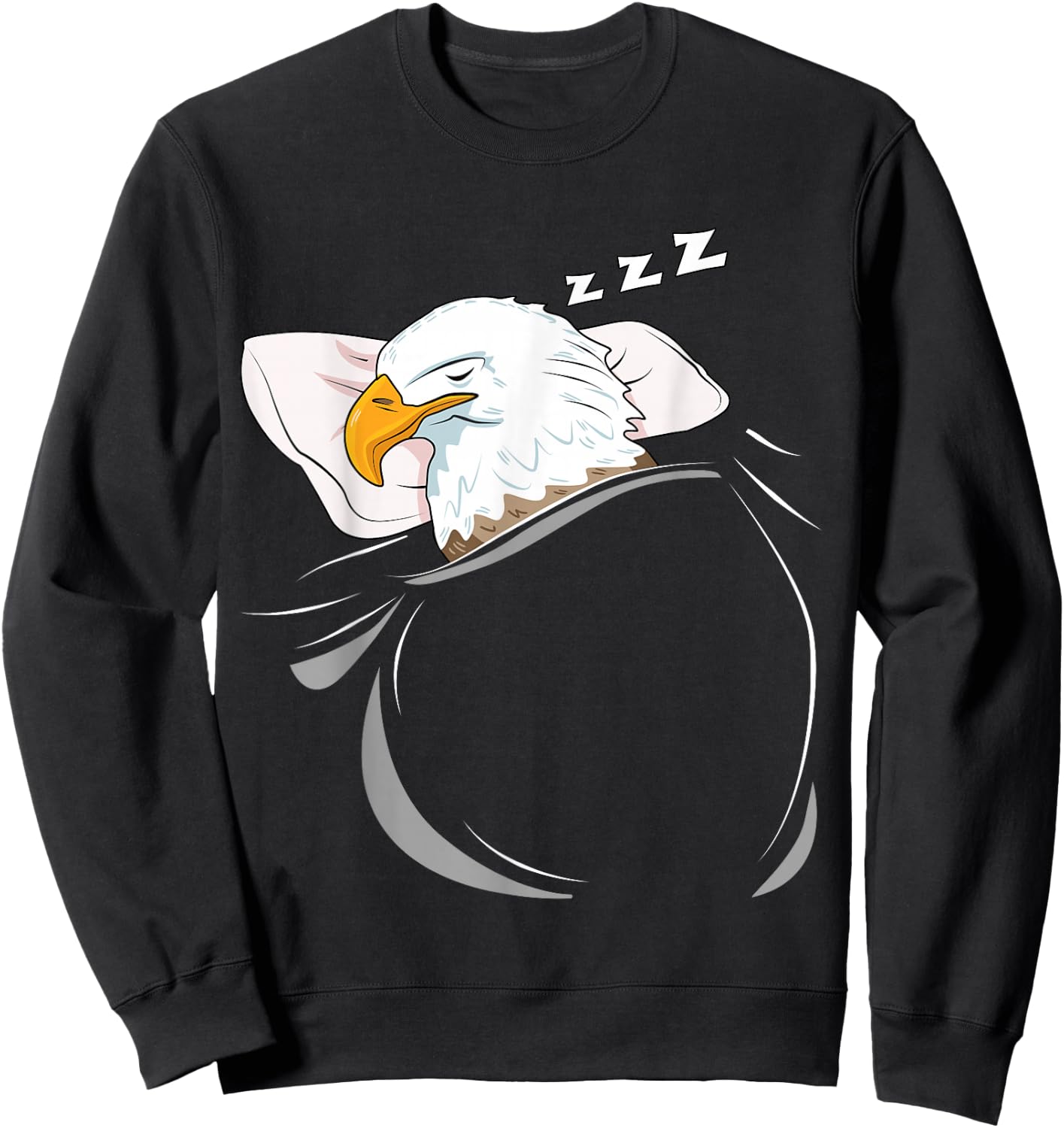 Bald Sea Eagle Sleeping Pyjamas Top Gift Eagle Sweatshirt - Sweatshirt | Black
