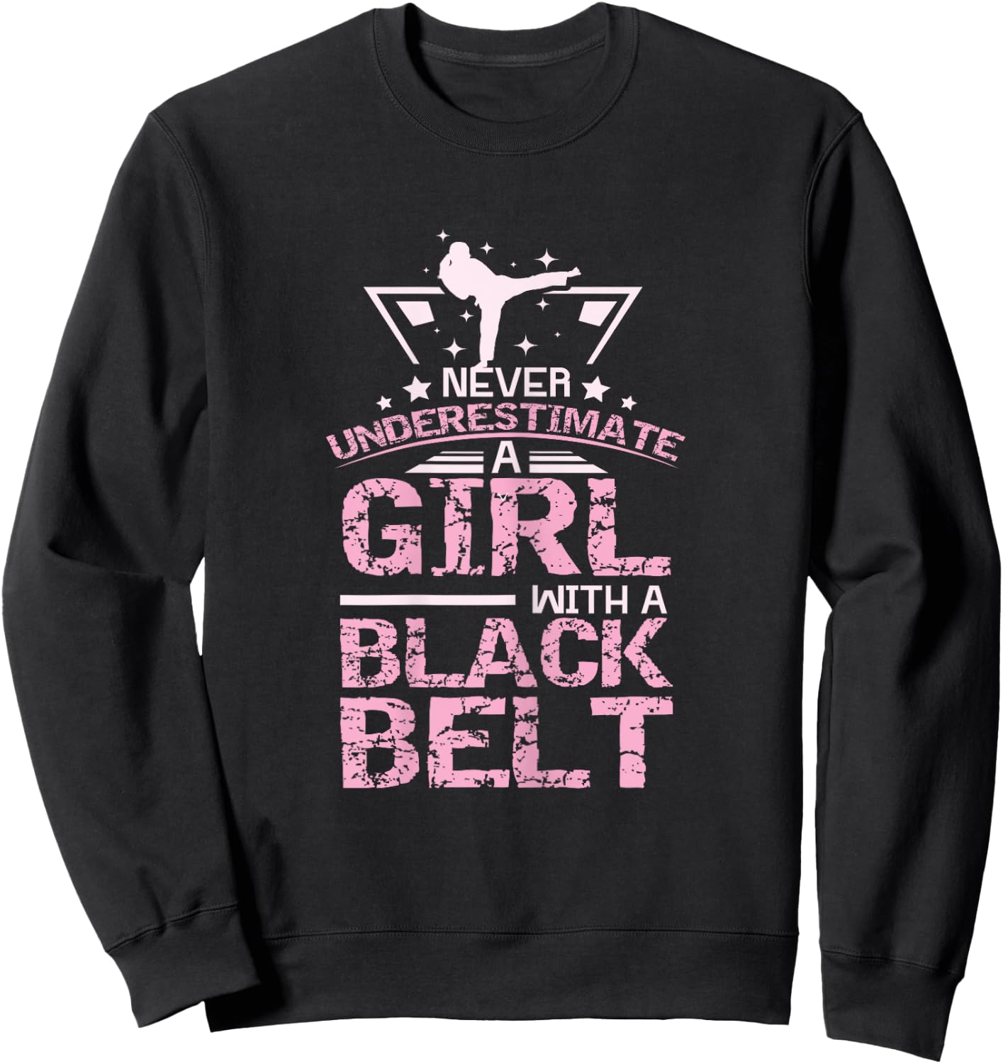 Black Belt Karate Taekwondo Girl Sweatshirt - Sweatshirt | Black