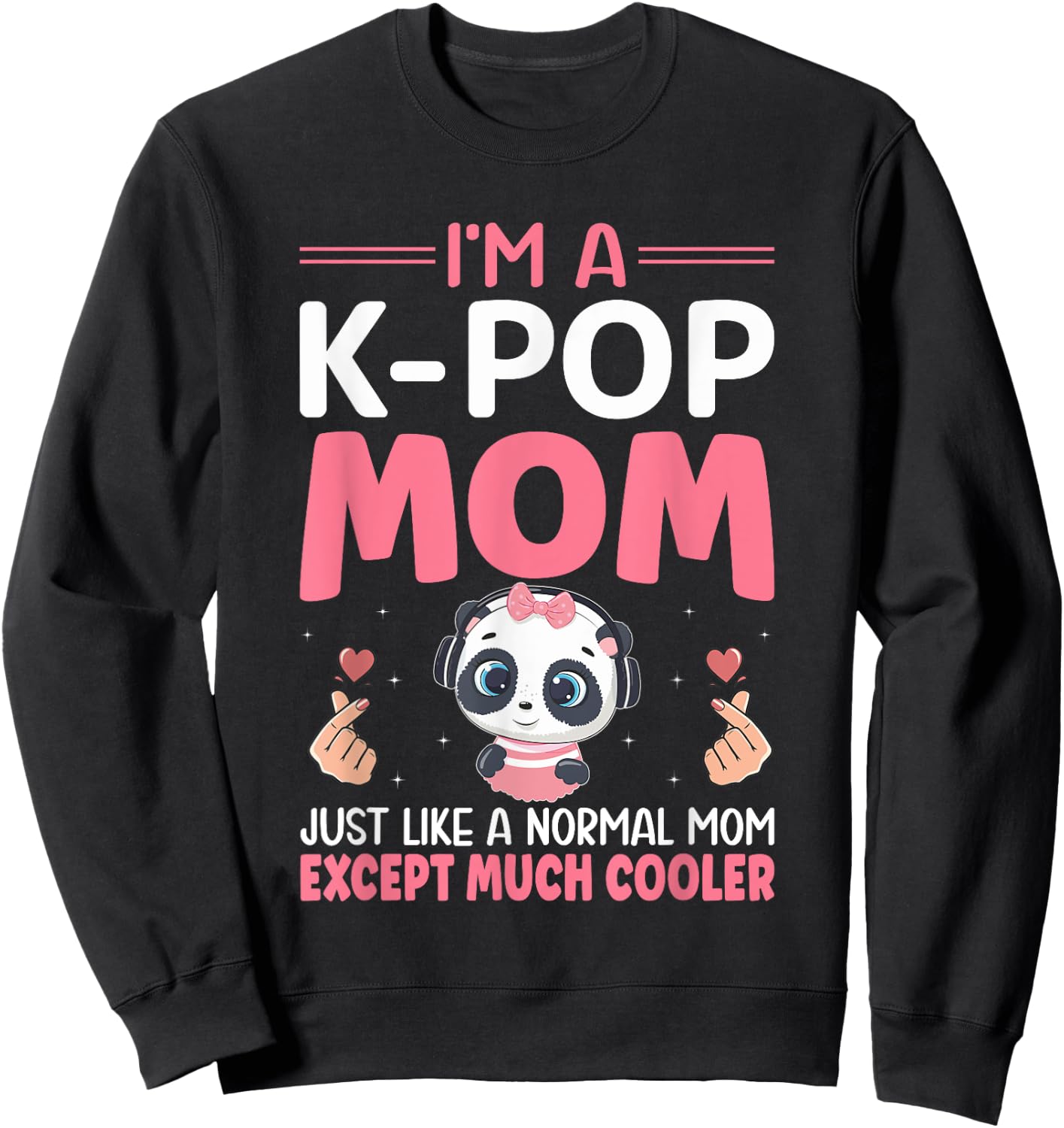 A K-Pop Mom Kawaii Anime Girl Boba Drinker Sweatshirt - Sweatshirt | Black