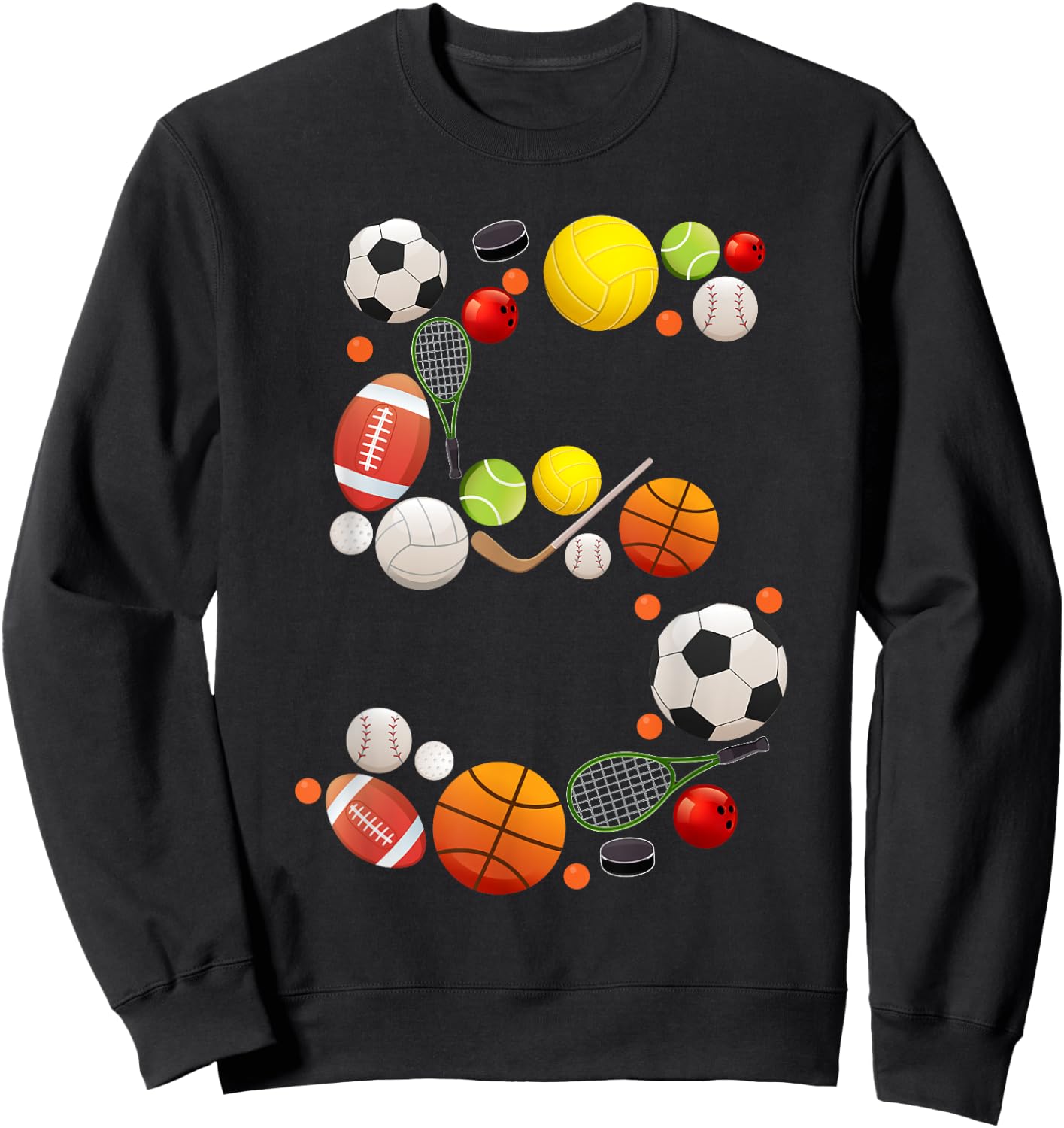 Kids Sports Birthday Shirt 5 Years Old 5th Birthday Boy Sweatshirt - Sweatshirt | Black
