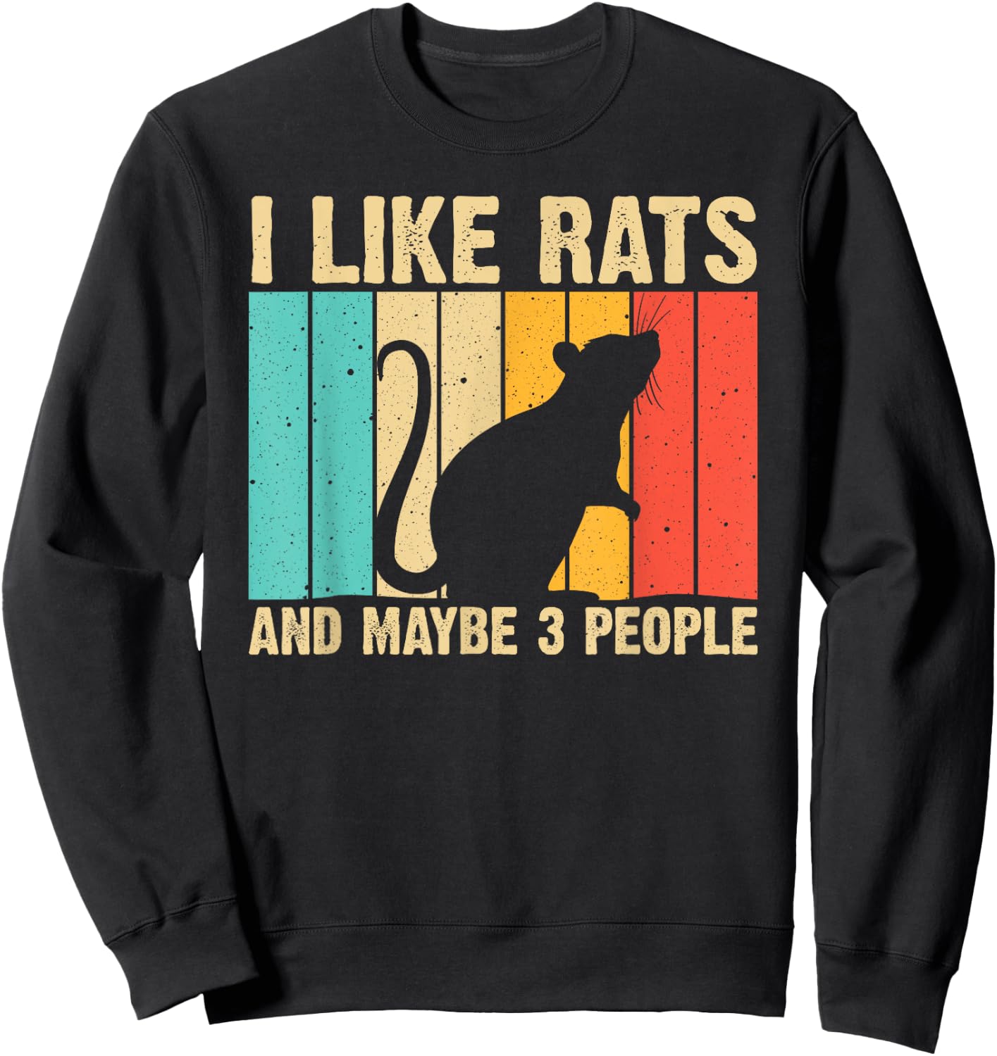 Funny Rat Design Rat Lover Men Women Mouse Rodent Introvert Sweatshirt - Sweatshirt | Black