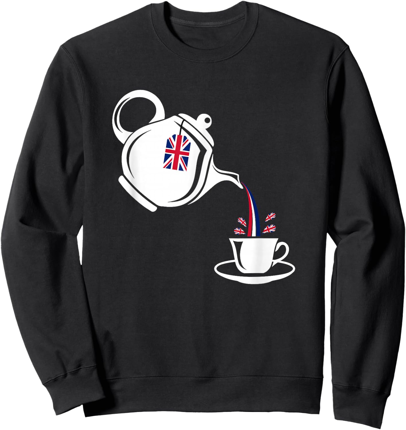 Time For Tea England - English Novelty Souvenir Memorabilia Sweatshirt - Sweatshirt | Black