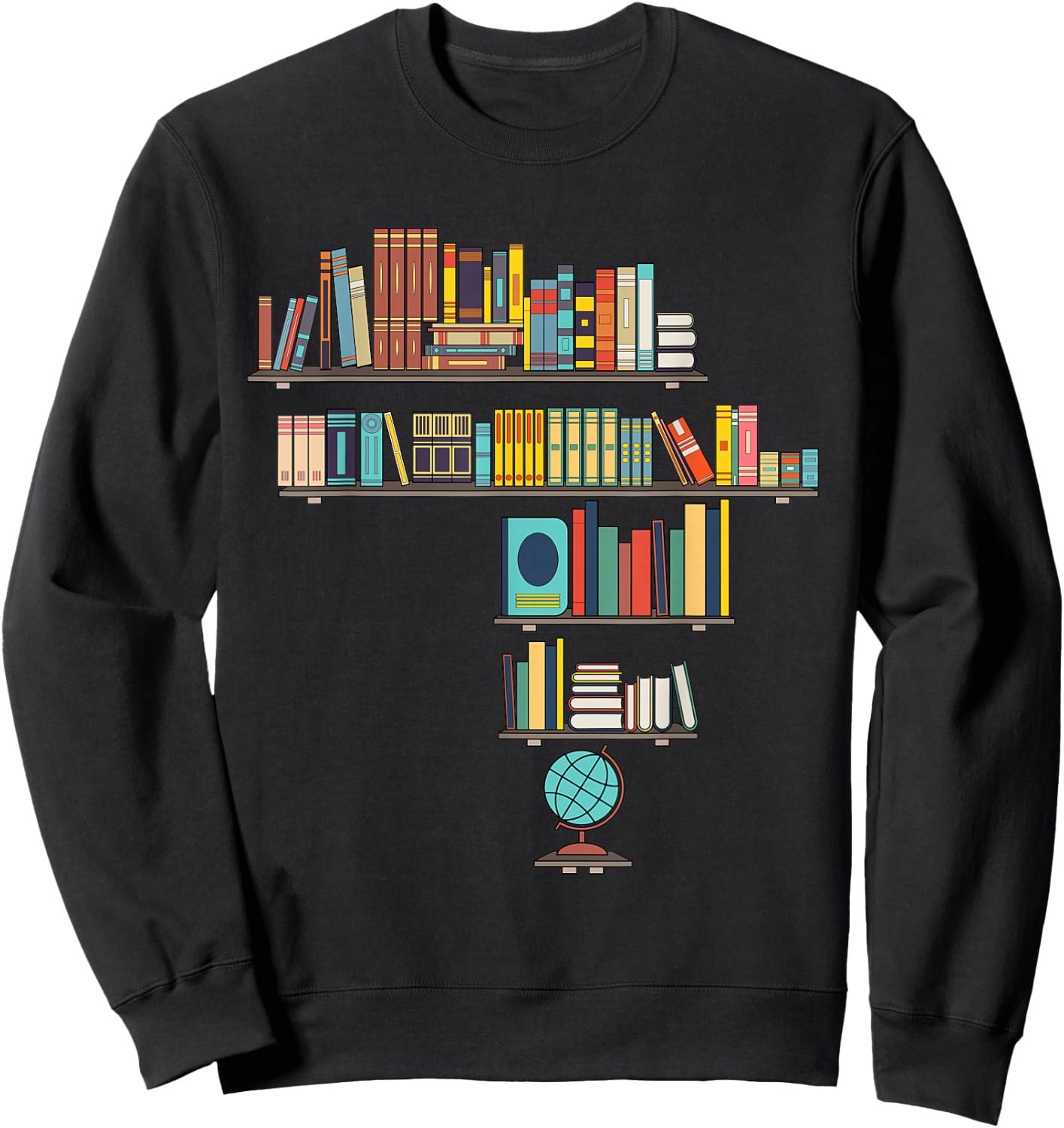 Cool African Map Art Women African Library Reader Sweatshirt - Sweatshirt | Black