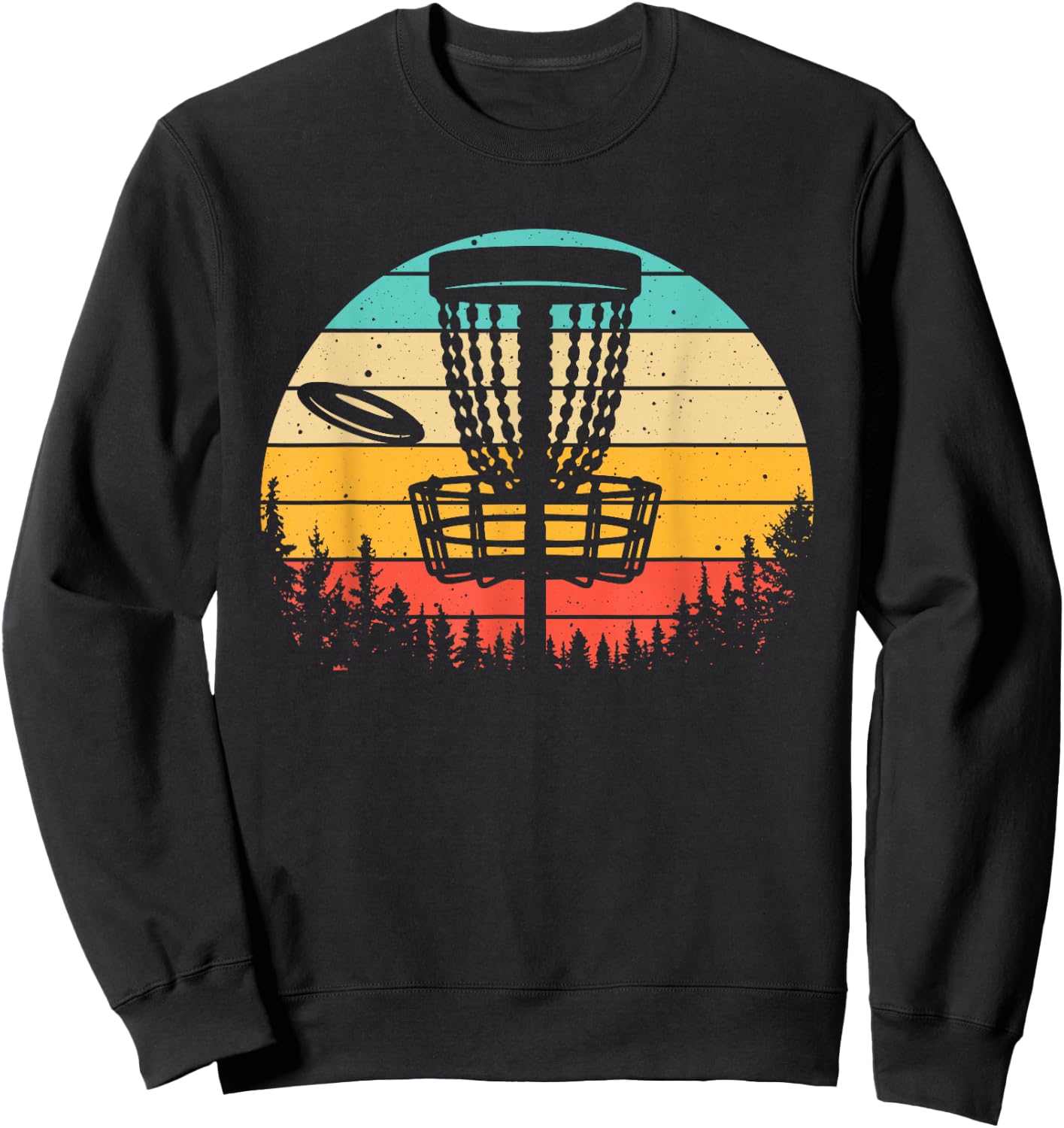 Funny Disc Golf Art Women Vintage Disc Golfer Lovers Sweatshirt - Sweatshirt | Black