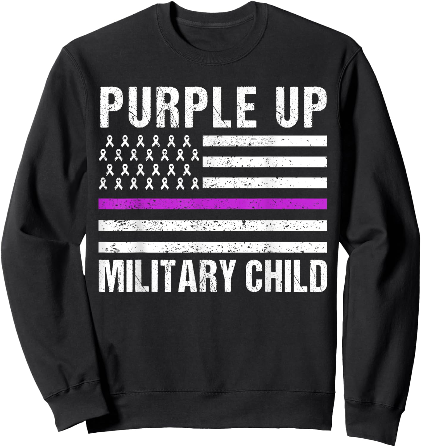 Month of the Military Child 2022 Purple up for Military Kids Sweatshirt - Sweatshirt | Black