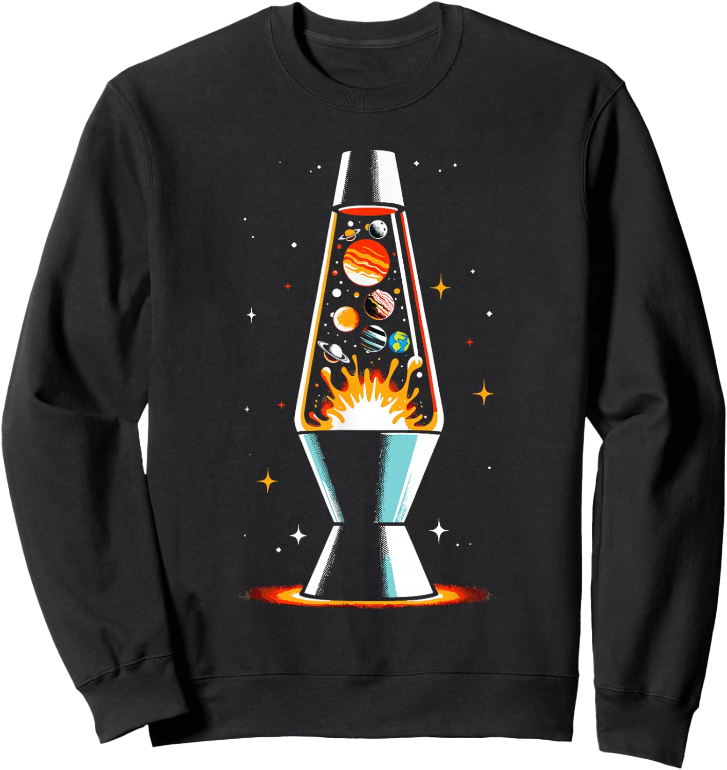 Planets Lava Lamp Science Gifts Men Kids Women Funny Space Sweatshirt - Sweatshirt | Black