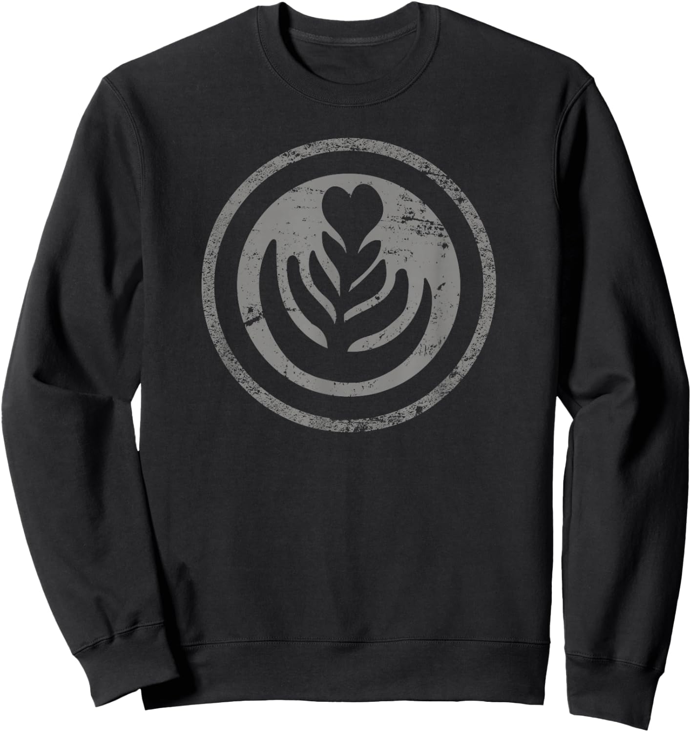 Vintage Latte Art, Funny Barista Sweatshirt - Sweatshirt | Black