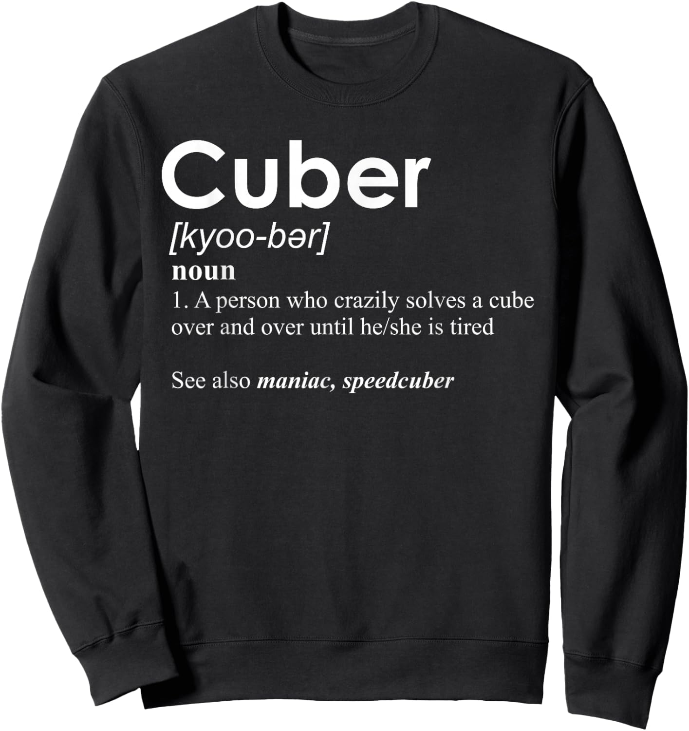 Competitive Puzzle Cuber Definition Speed Cubing Vintage Sweatshirt - Sweatshirt | Black