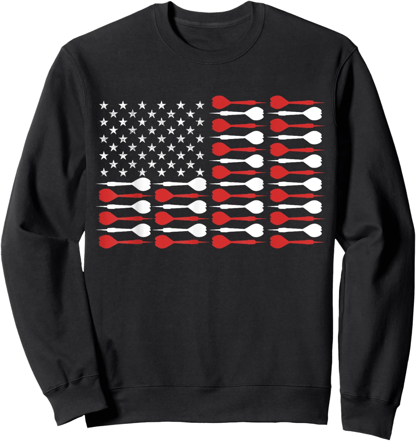 American Flag Darts Vintage US Patriot Dart Player Gift Women Men Sweatshirt - Sweatshirt | Black