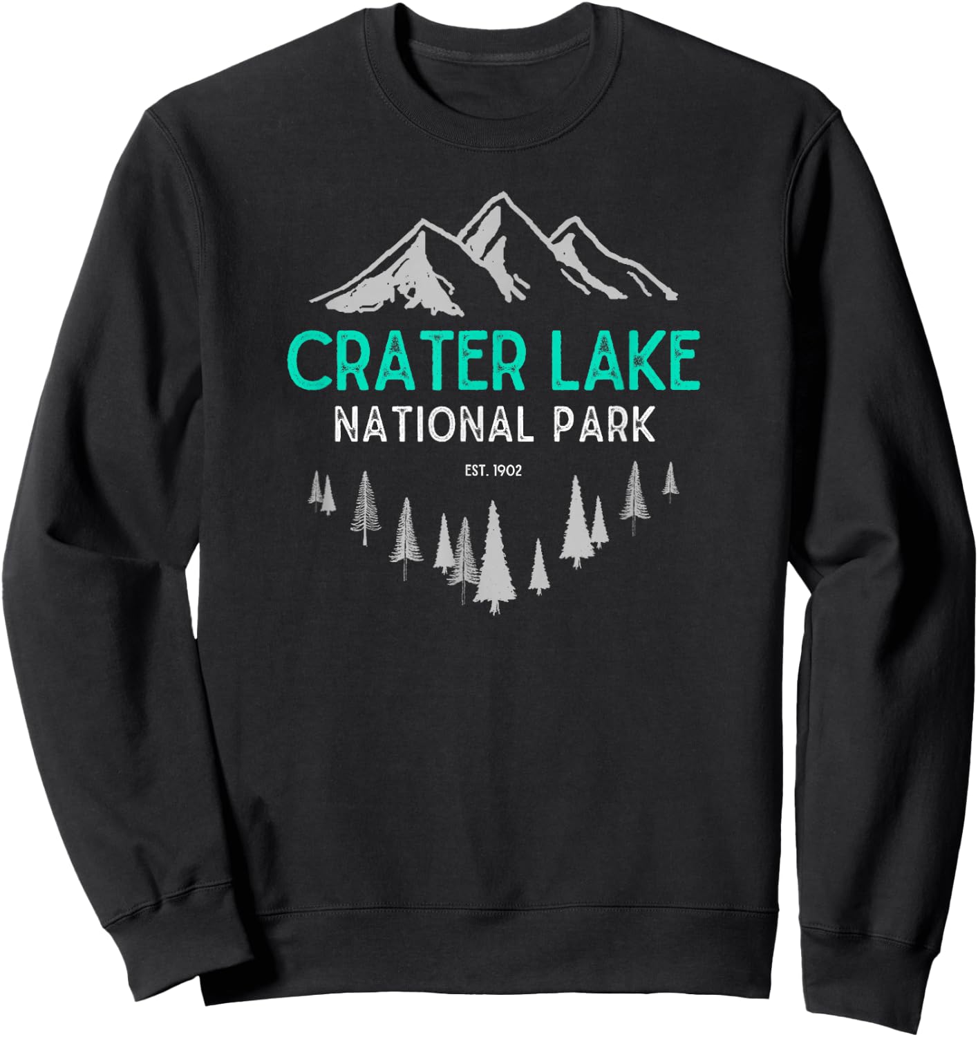 Crater Lake Vintage National Park Est 1902 Sweatshirt - Sweatshirt | Black