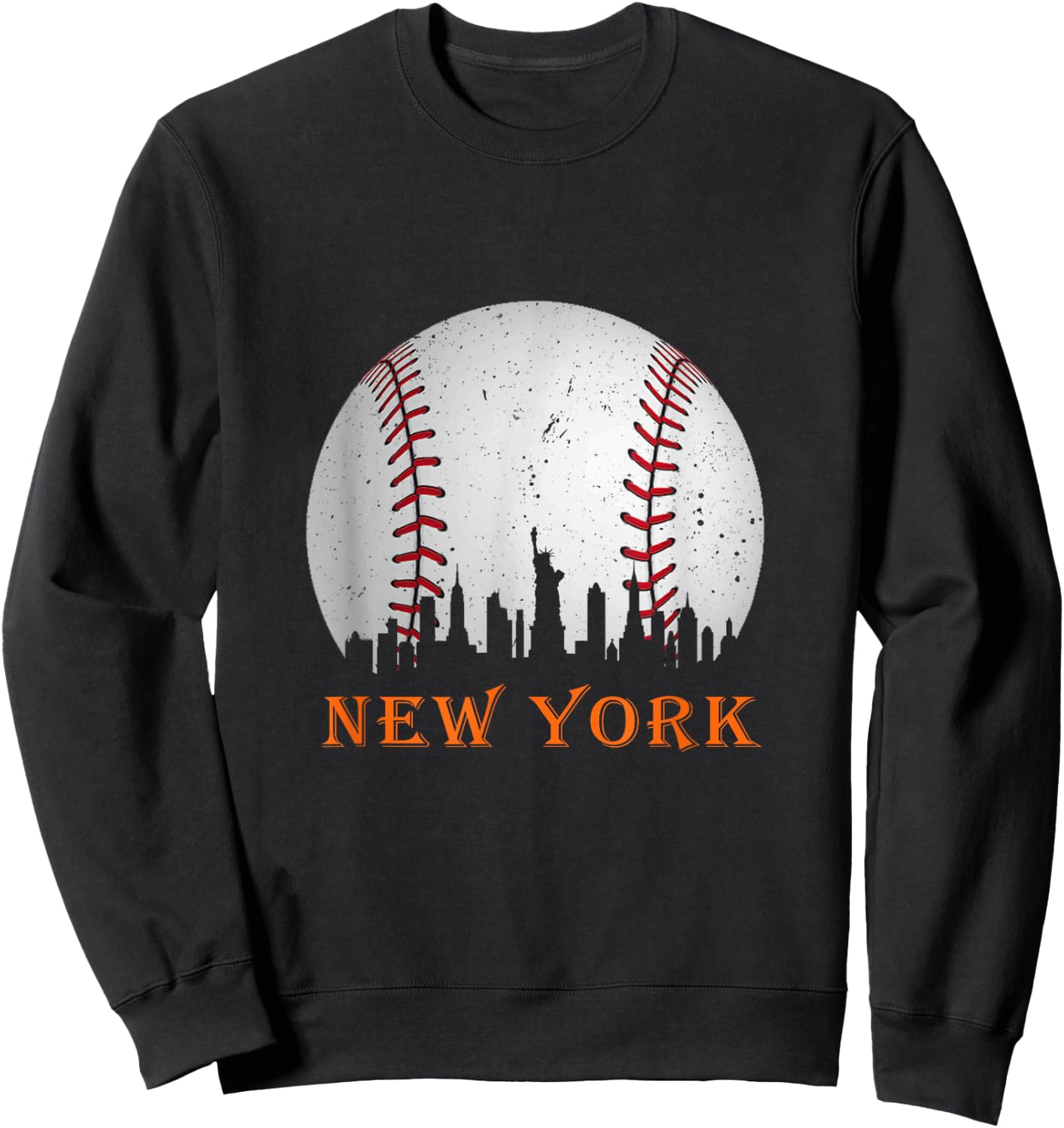 New York NY Skyline Baseball Vintage Met At Gameday Sweatshirt - Sweatshirt | Black