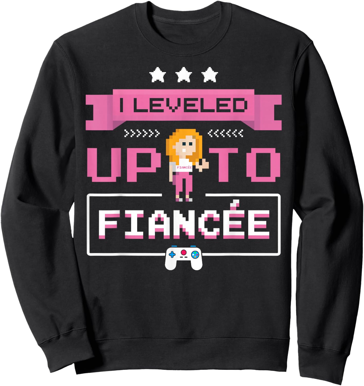 Engaged Couple Gaming Engagement Gamer Girlfriend Fiancee Sweatshirt - Sweatshirt | Black