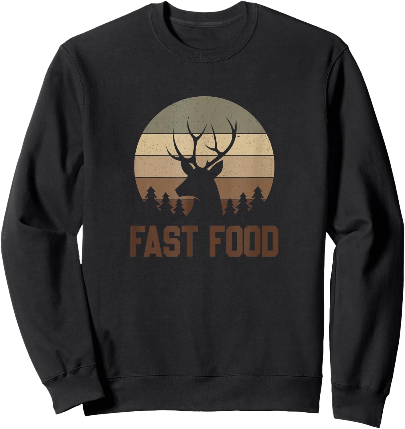 Vintage Fast Food Hunter Shirt Deer Hunting Sweatshirt - Sweatshirt | Black