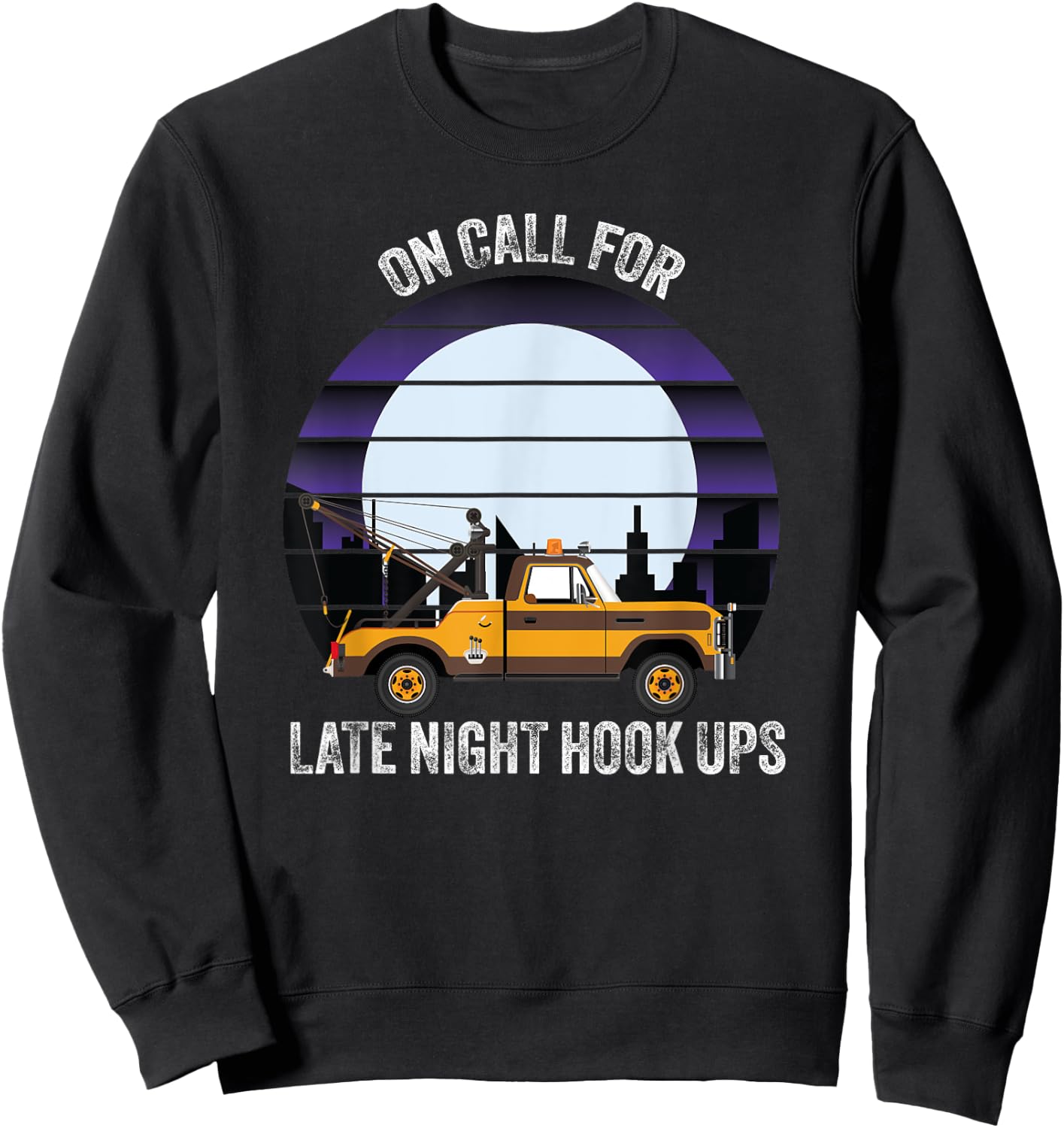 Funny tow truck driver old man tow operator Sweatshirt - Sweatshirt | Black