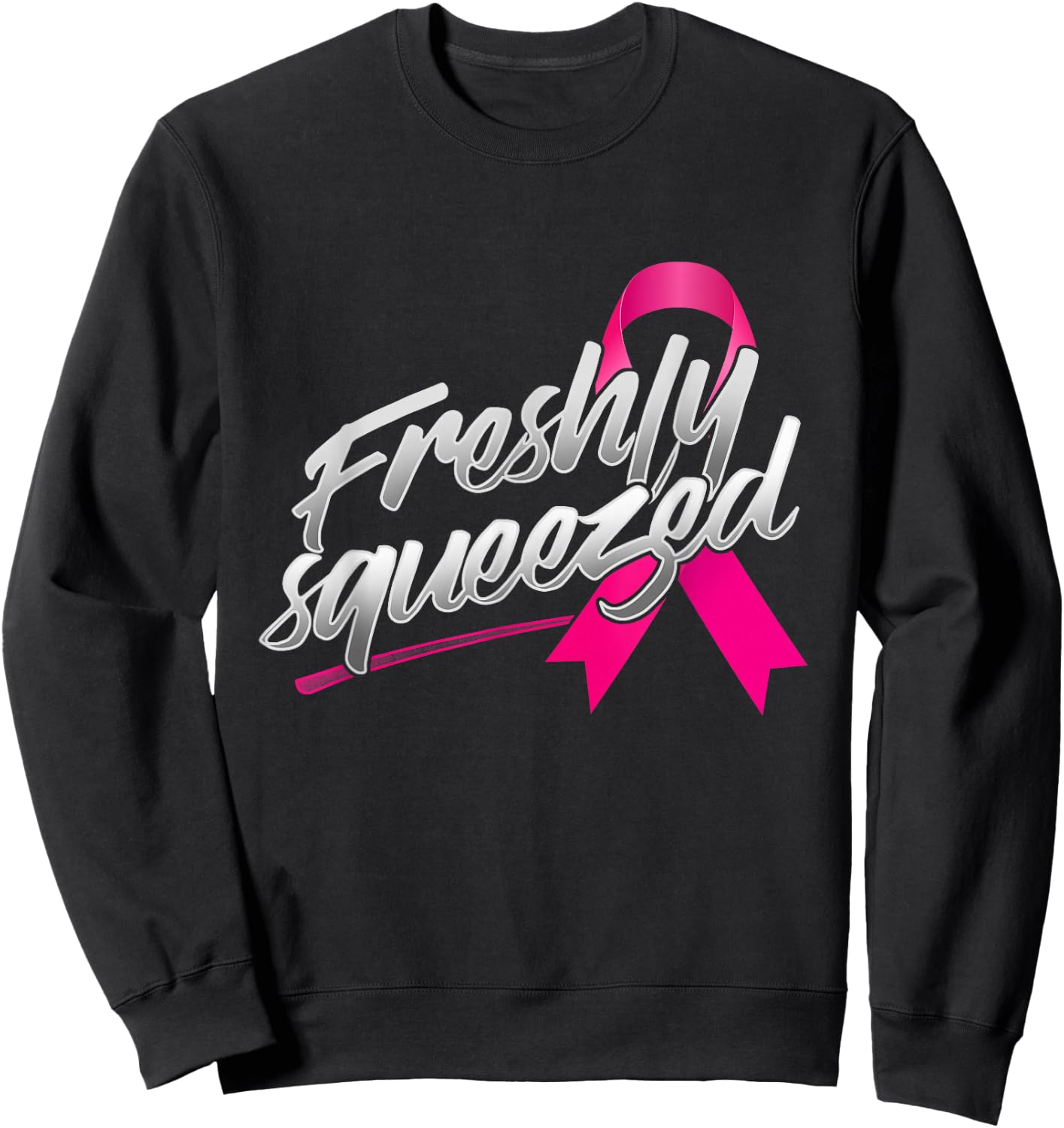 Breast Cancer Awareness Funny Gift Mammogram Pink Ribbon Sweatshirt - Sweatshirt | Black