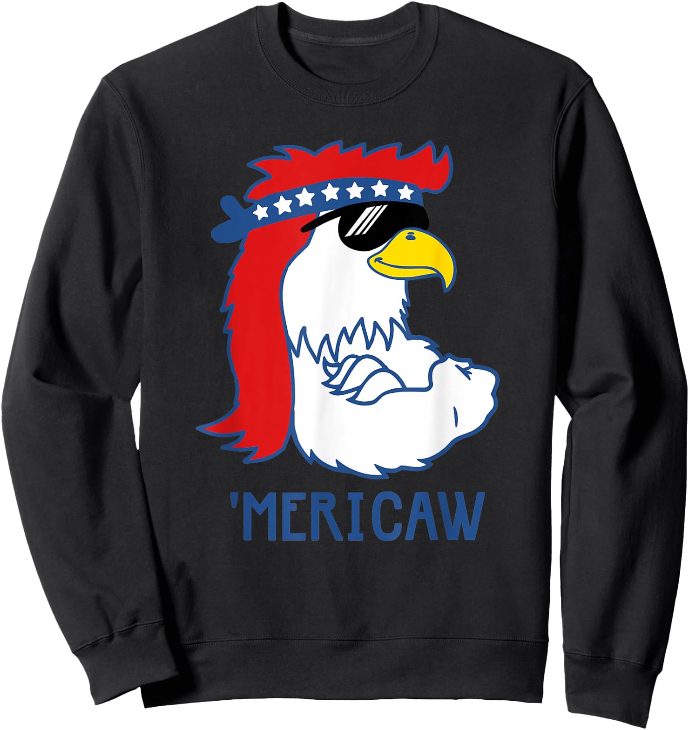 Trendy 'Mericaw Cool Muscle Eagle Sweatshirt - Sweatshirt | Black