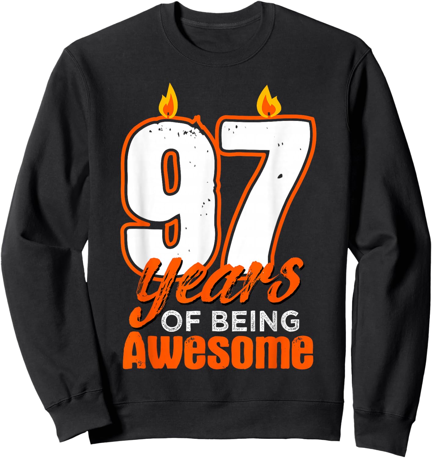 Candle 97 Birthday Party Wishes Cake Decoration Candlelight Sweatshirt - Sweatshirt | Black