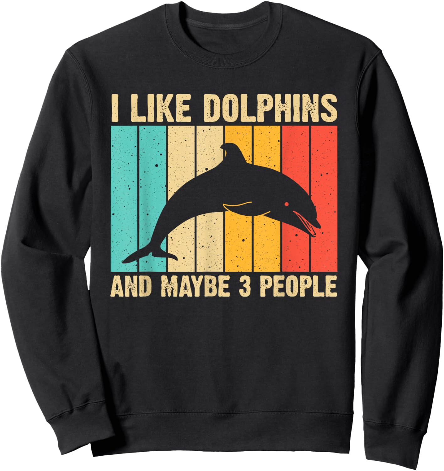 Funny Dolphin Design Women Dolphin Lover Beluga Fish Sweatshirt - Sweatshirt | Black