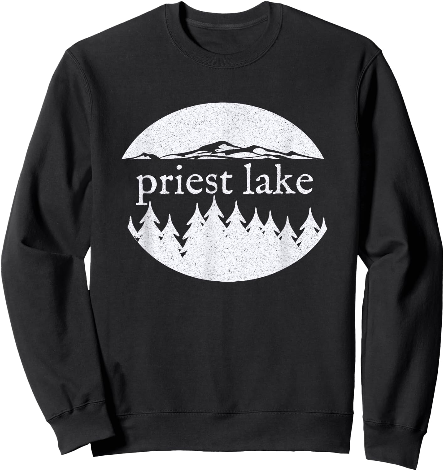 Priest Lake Idaho ID Nature Vacation Souvenir Design Sweatshirt - Sweatshirt | Black