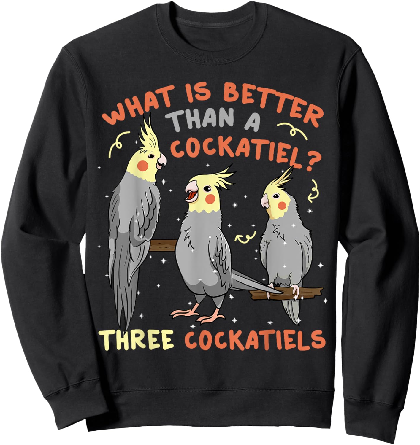 Cockatiel Cockatoo Lutino Parrot Quarrion Tiel Weiro Bird Sweatshirt - Sweatshirt | Black