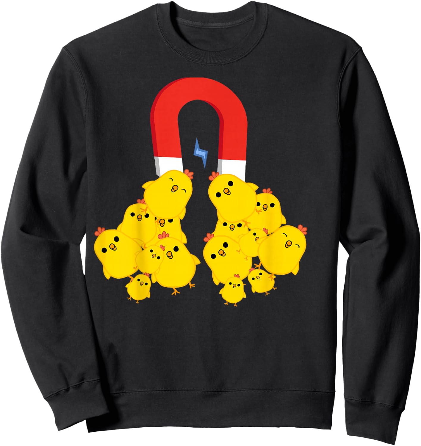 Chicks with Magnet Funny Chick Magnet Sweatshirt - Sweatshirt | Black