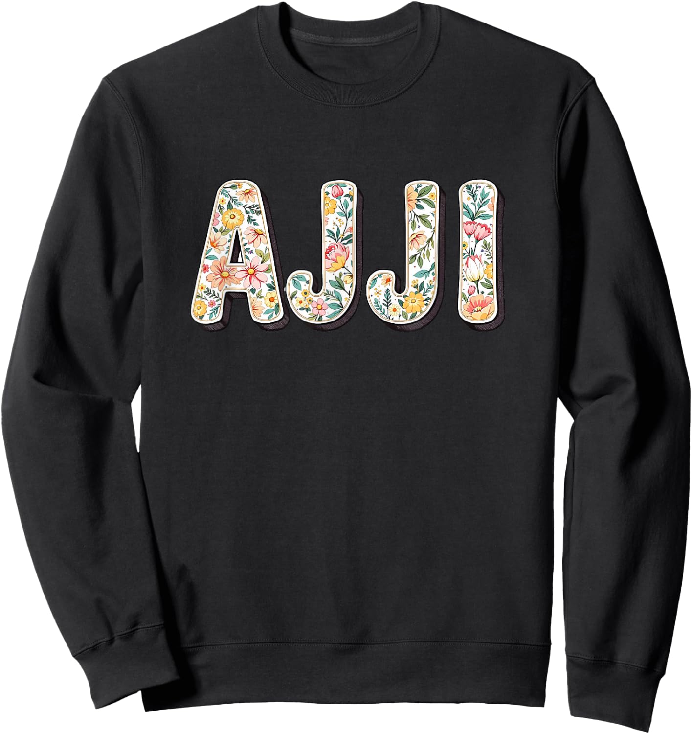 Wildflowers Ajji Floral Mother's Day Ajji Sweatshirt - Sweatshirt | Black