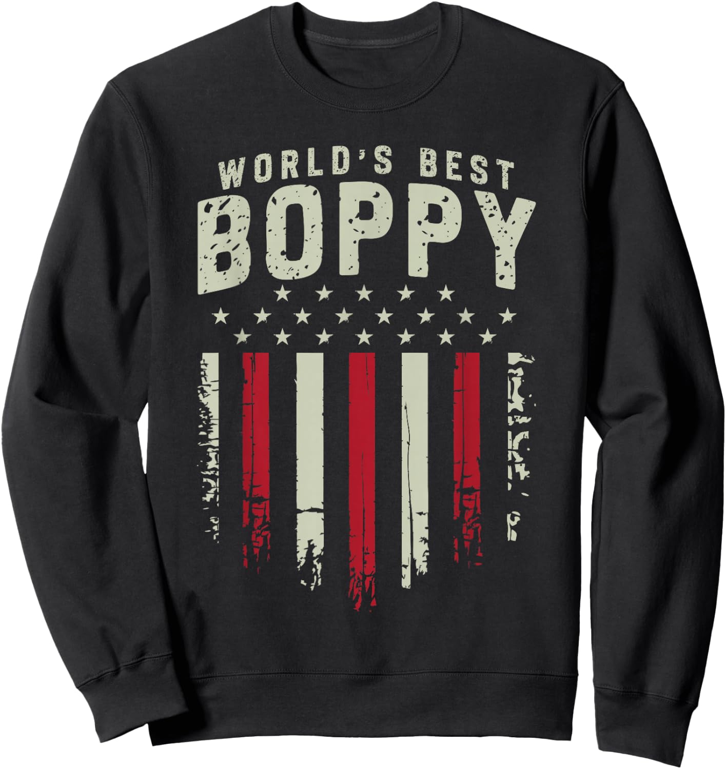 Worlds Best Boppy Ever American Flag Fathers Day Grandpa Sweatshirt - Sweatshirt | Black