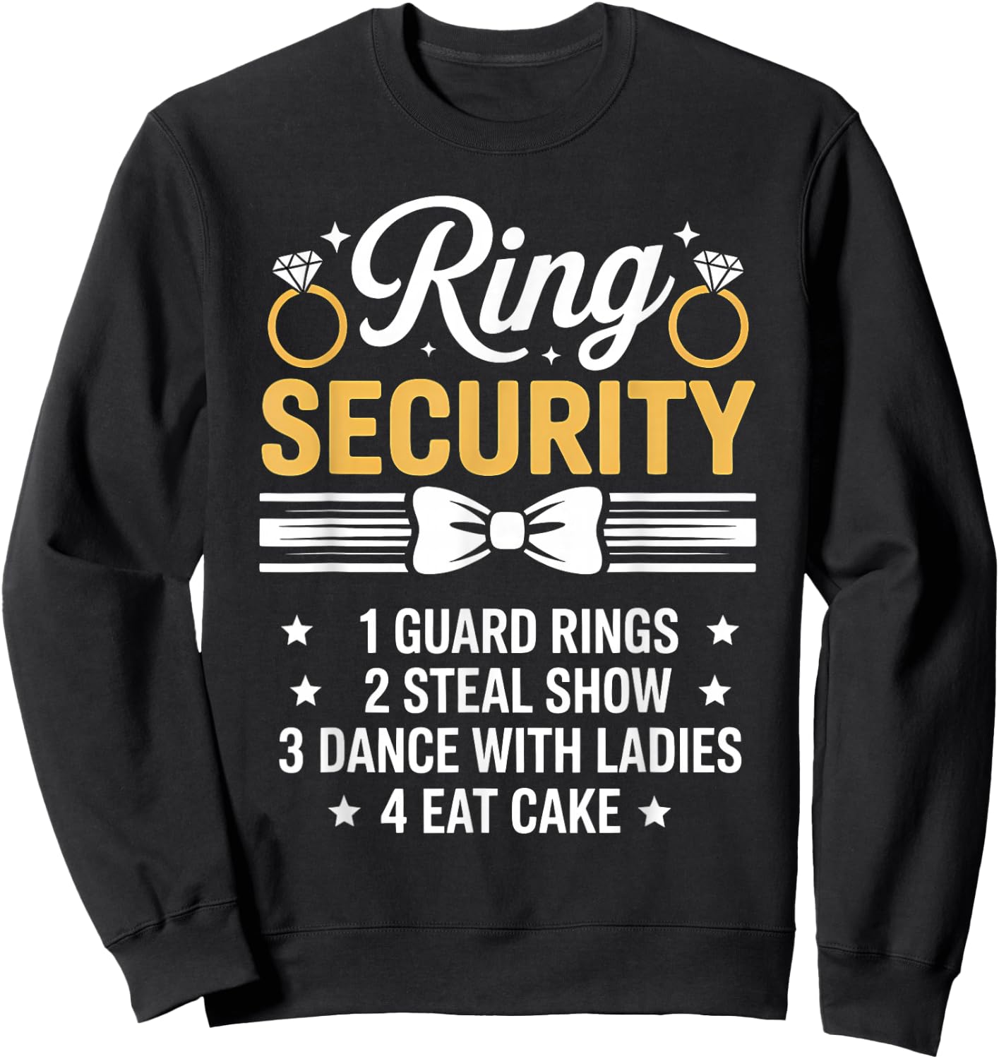 Ring Security Wedding Party Funny Ring Bearer Sweatshirt - Sweatshirt | Black