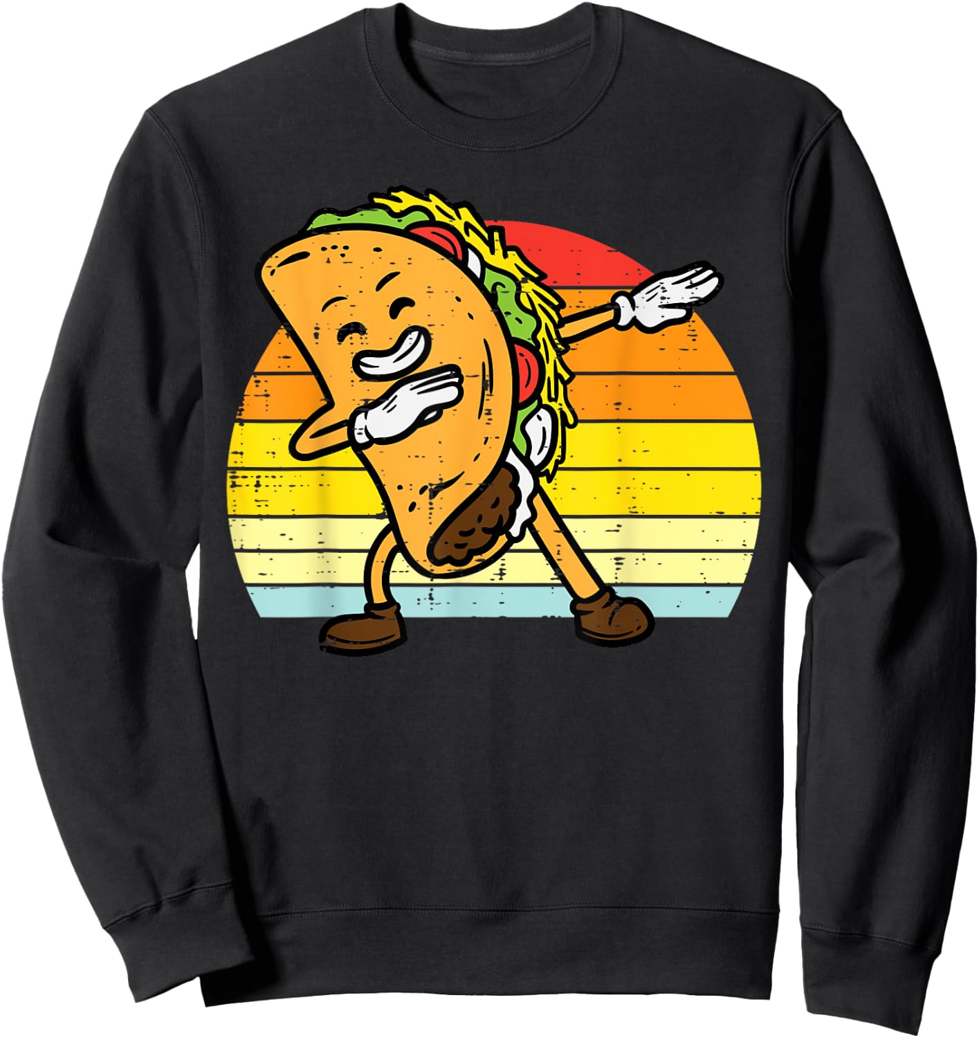 Dabbing Taco Dab Retro Cinco De Mayo Men Boys Youth Kids Sweatshirt - Sweatshirt | Black