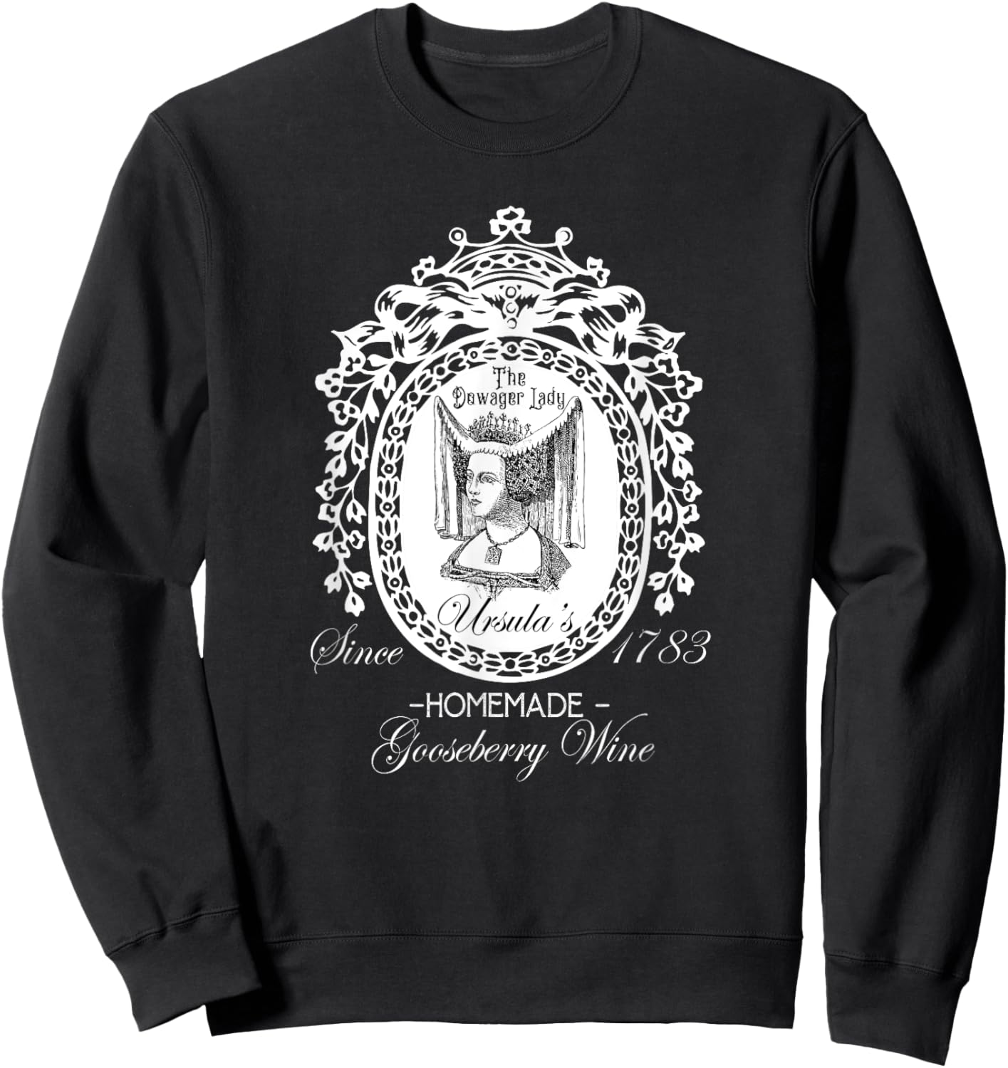 The Dowager Lady Ursula's Homemade Gooseberry Wine Hyacinth Sweatshirt - Sweatshirt | Black