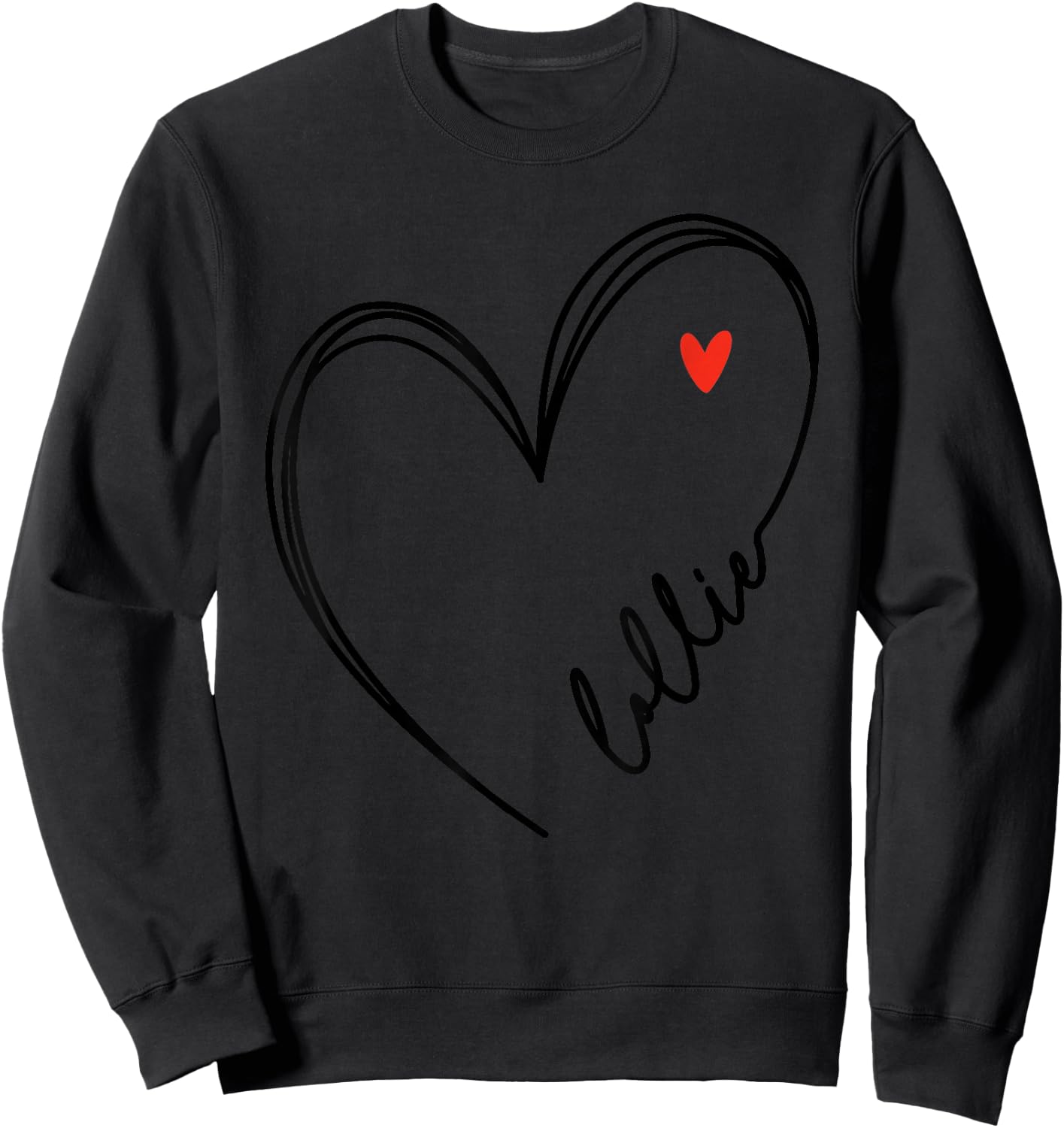 Cute lollie With Heart Girl Women Mom Mother Sweatshirt - Sweatshirt | Black