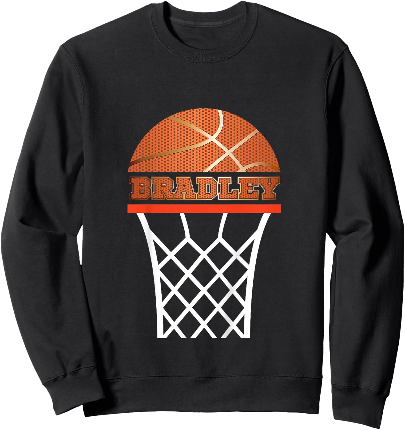 Kids Basketball Apparels Boy Custom Name Bradley Youth Shirt Gift Sweatshirt - Sweatshirt | Black
