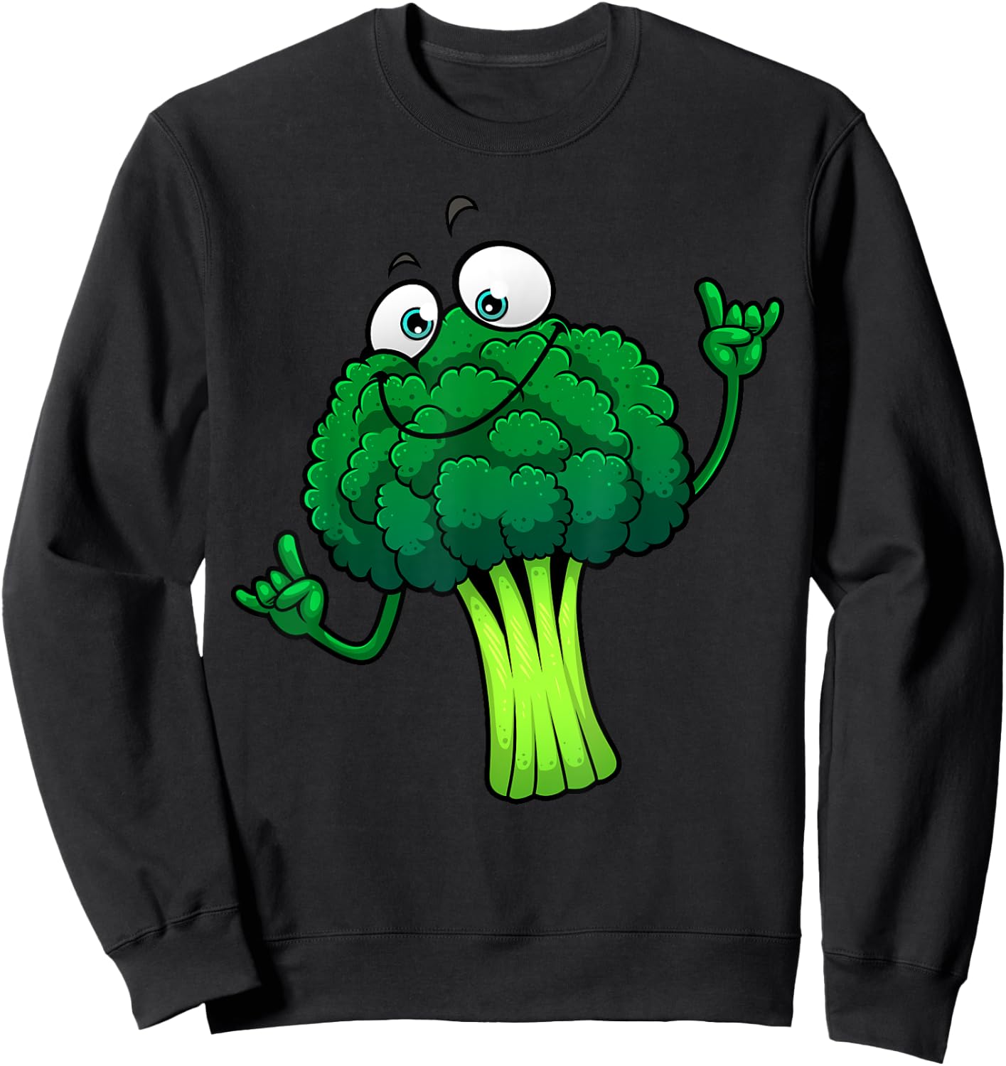 Funny Broccoli Lover Designs Women Vegetarian Foodie Sweatshirt - Sweatshirt | Black