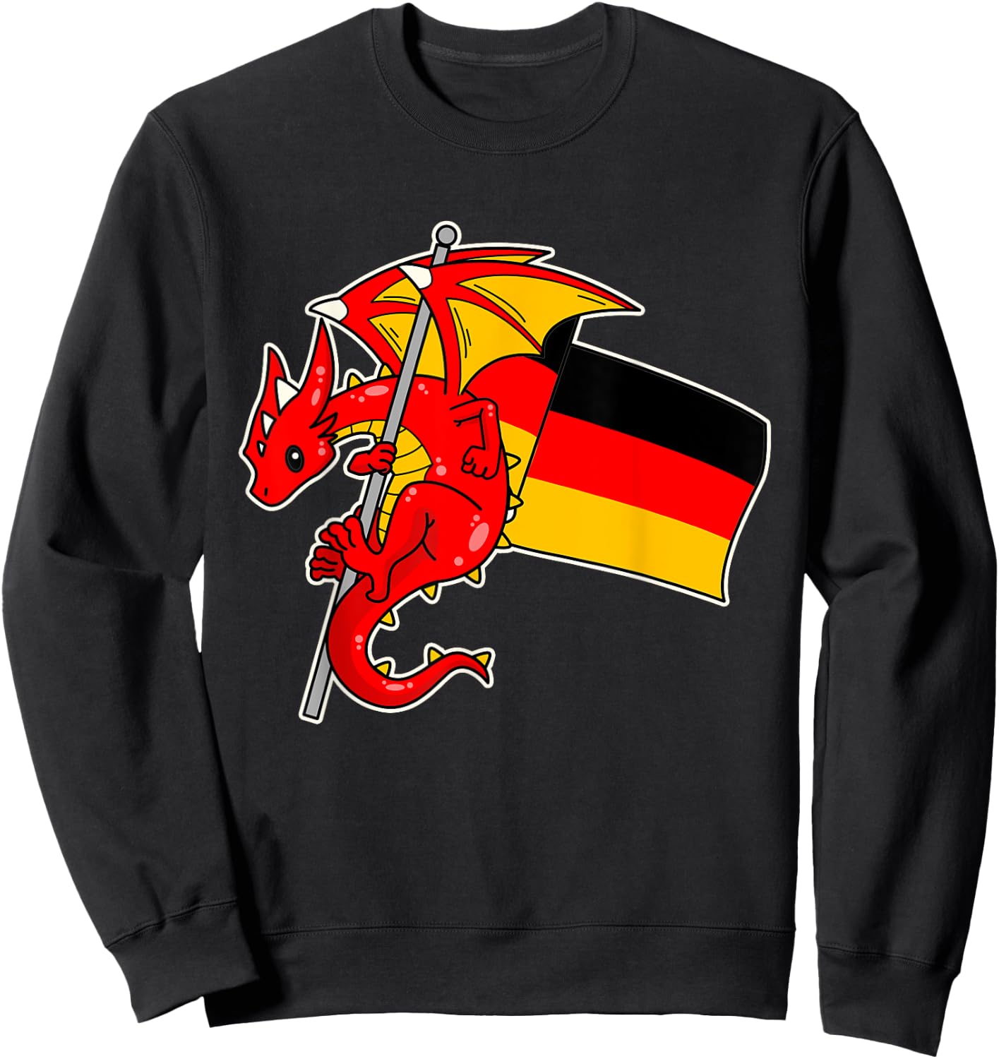Epic Dragon With Germany Flag - German Sweatshirt - Sweatshirt | Black