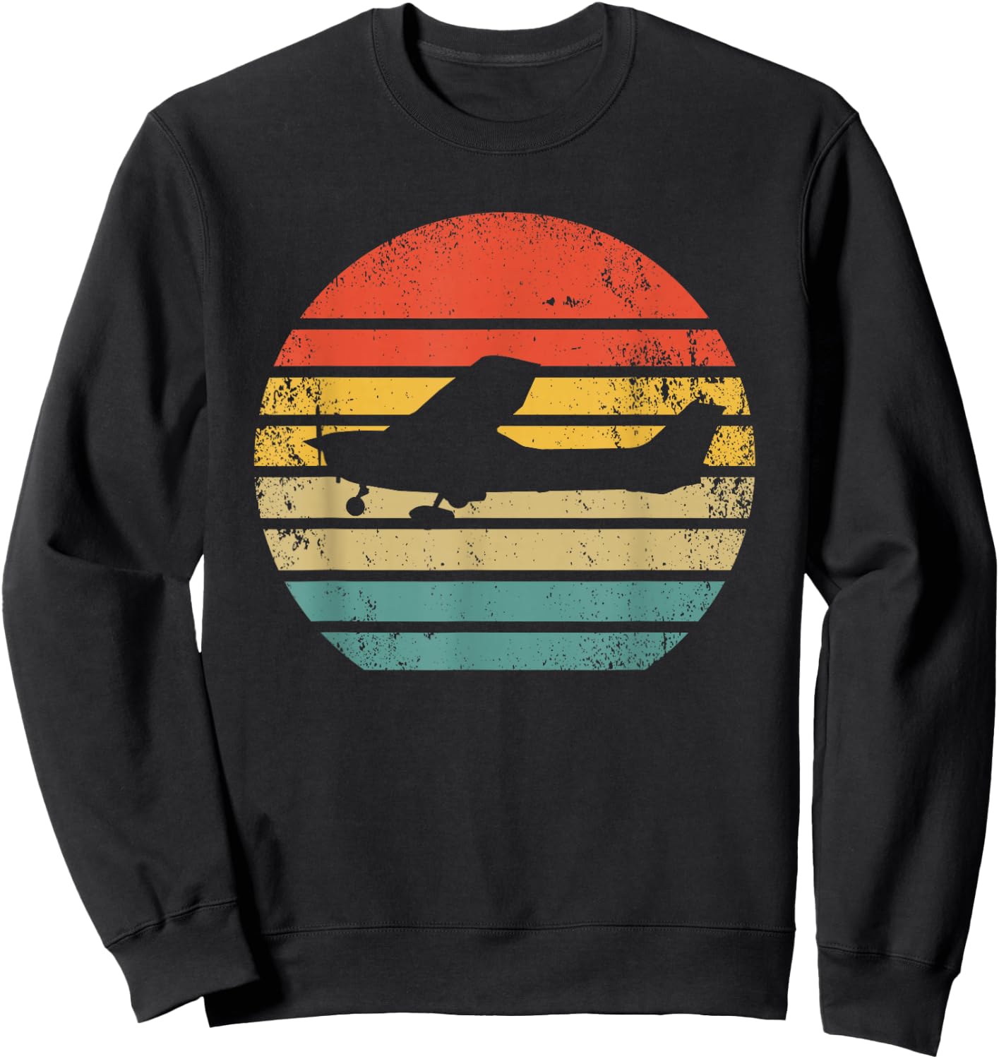 Retro Aeroplane Guide Aviation - Vintage Aeroplane Pilot Sweatshirt - Sweatshirt | Black